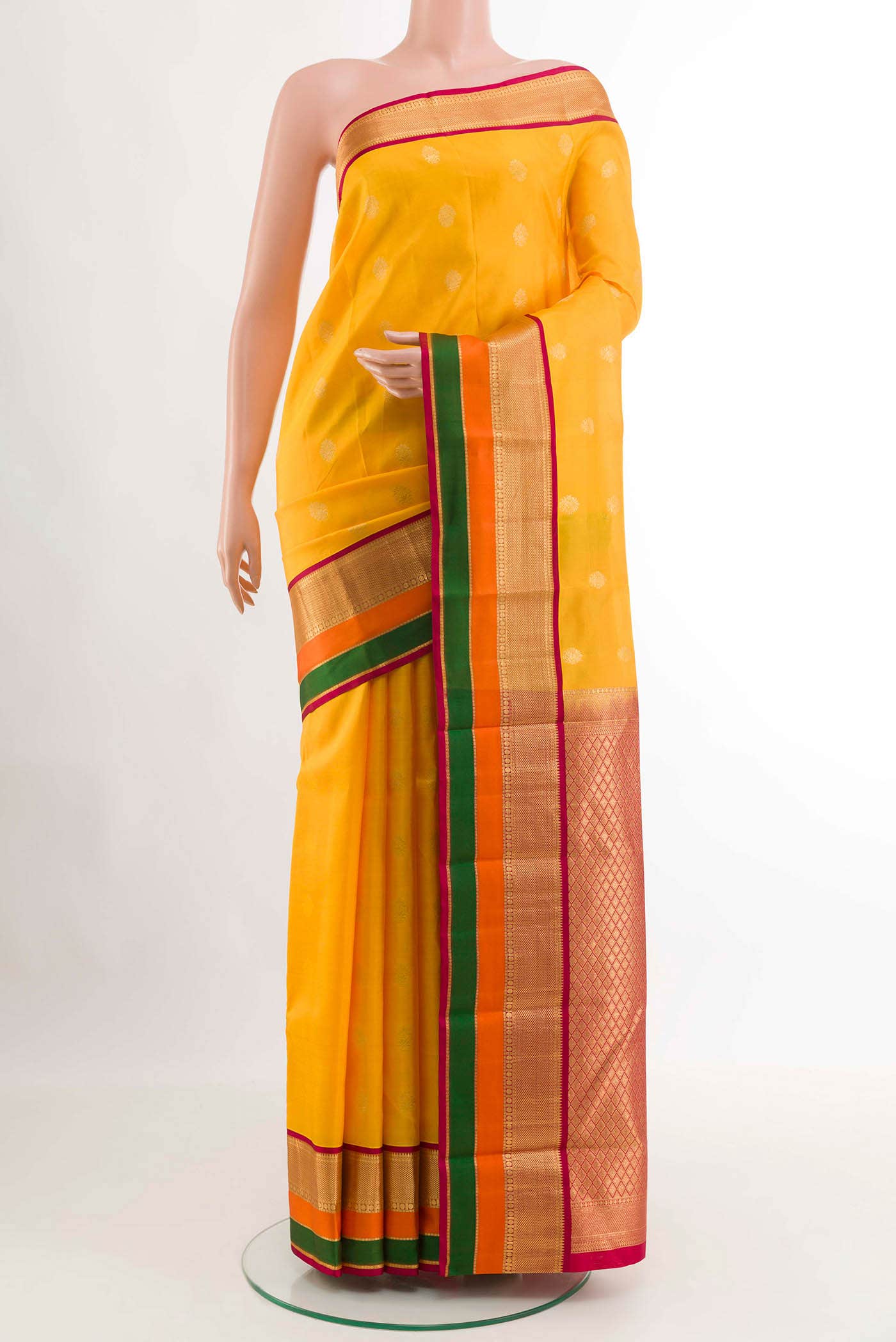 Yellow Kanchipuram Silk Saree