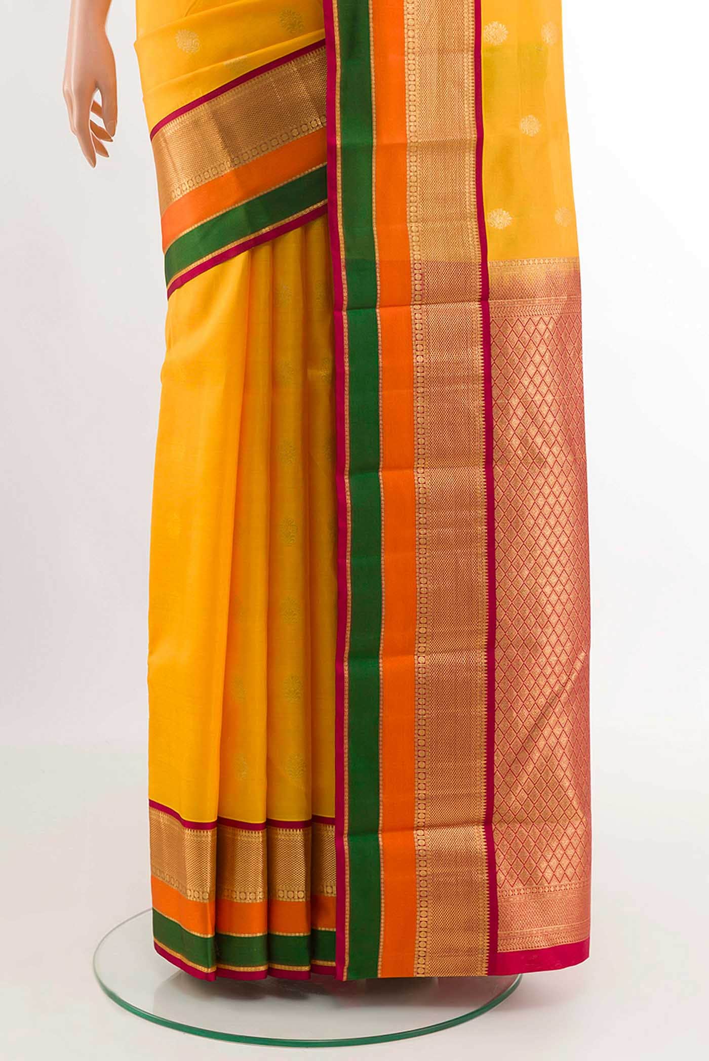 Yellow Kanchipuram Silk Saree