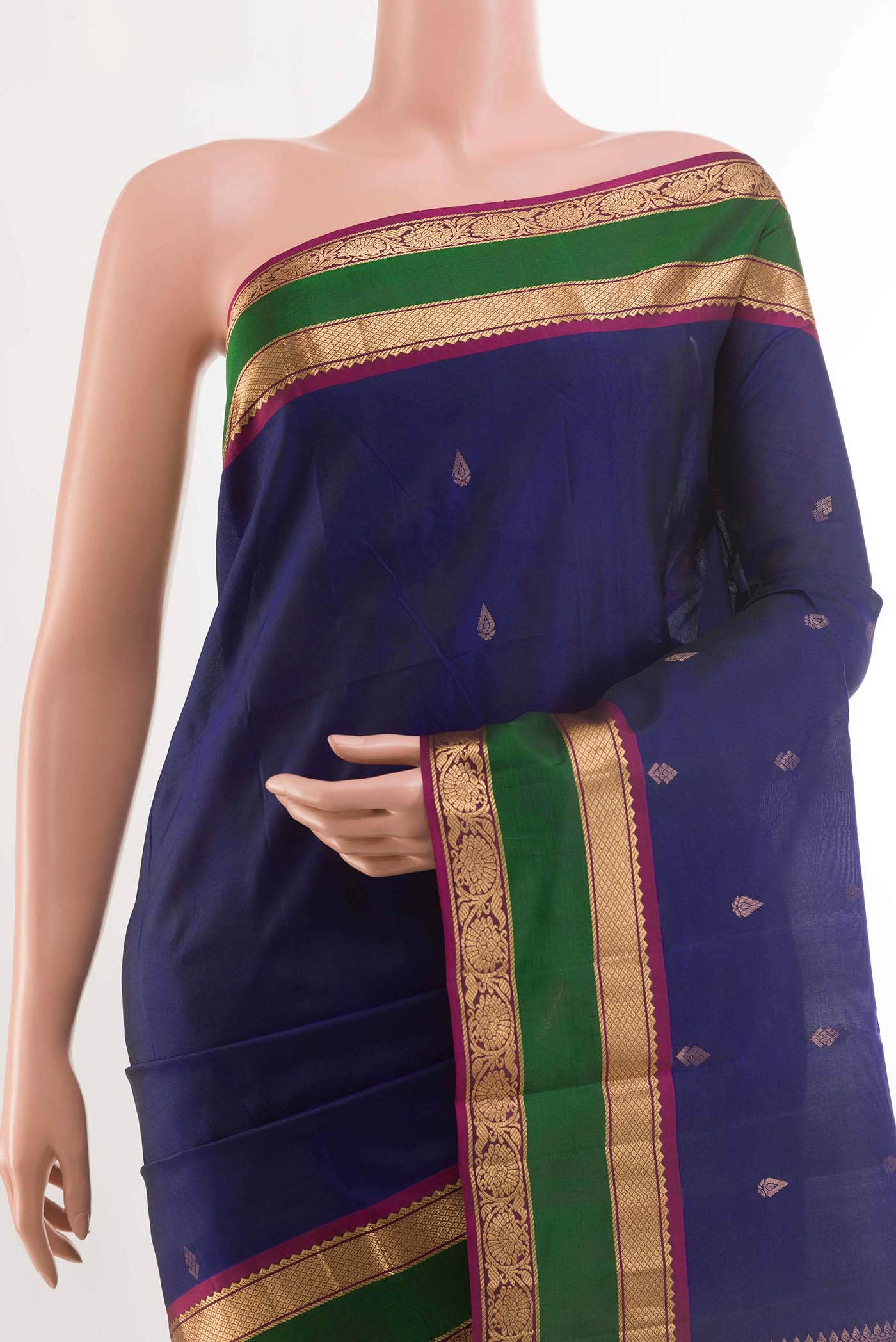 Navy Blue Kanchipuram Silk Saree