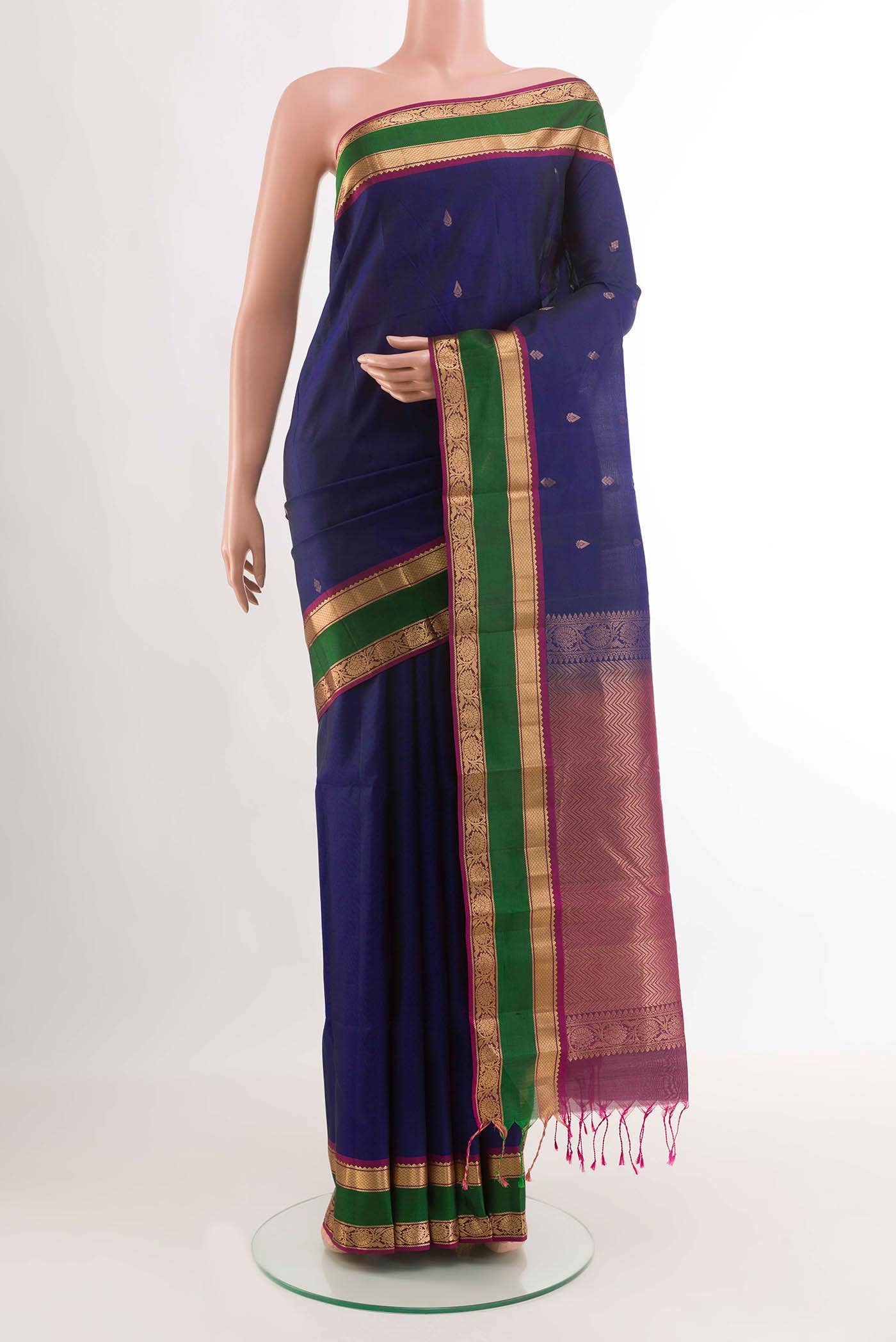 Navy Blue Kanchipuram Silk Saree