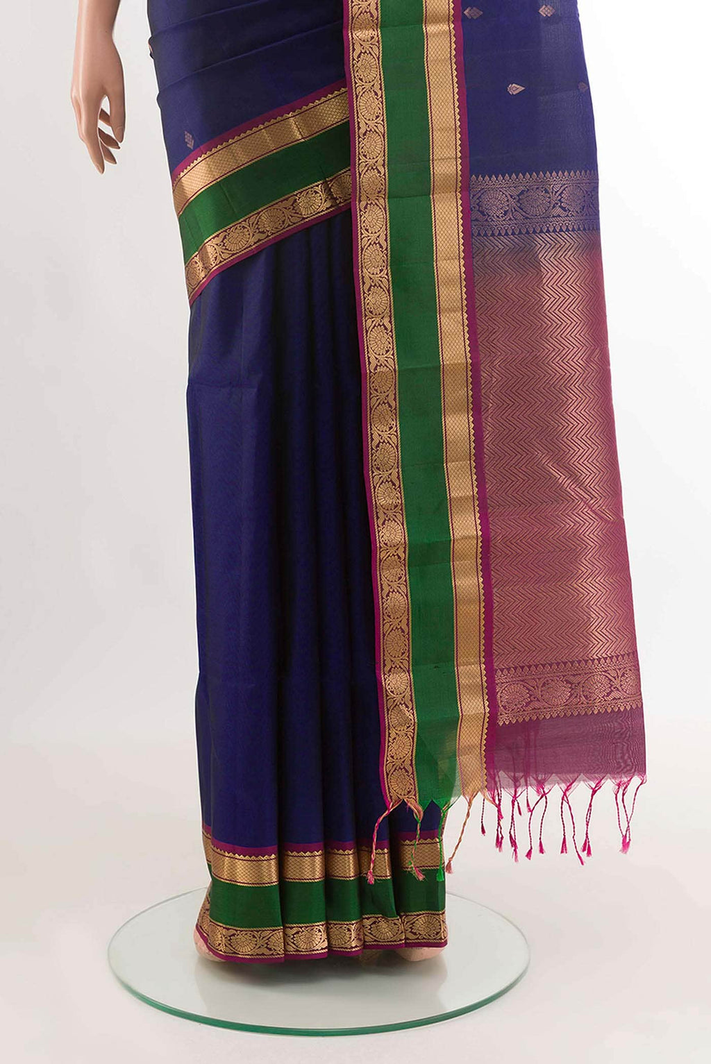 Navy Blue Kanchipuram Silk Saree