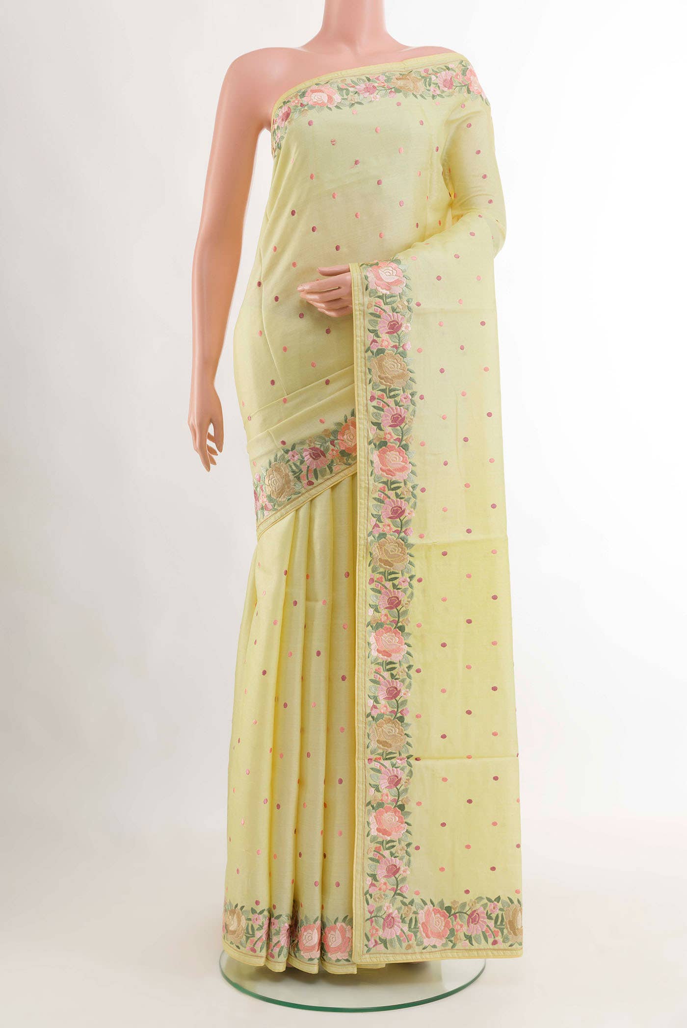 Yellow Tussar Saree