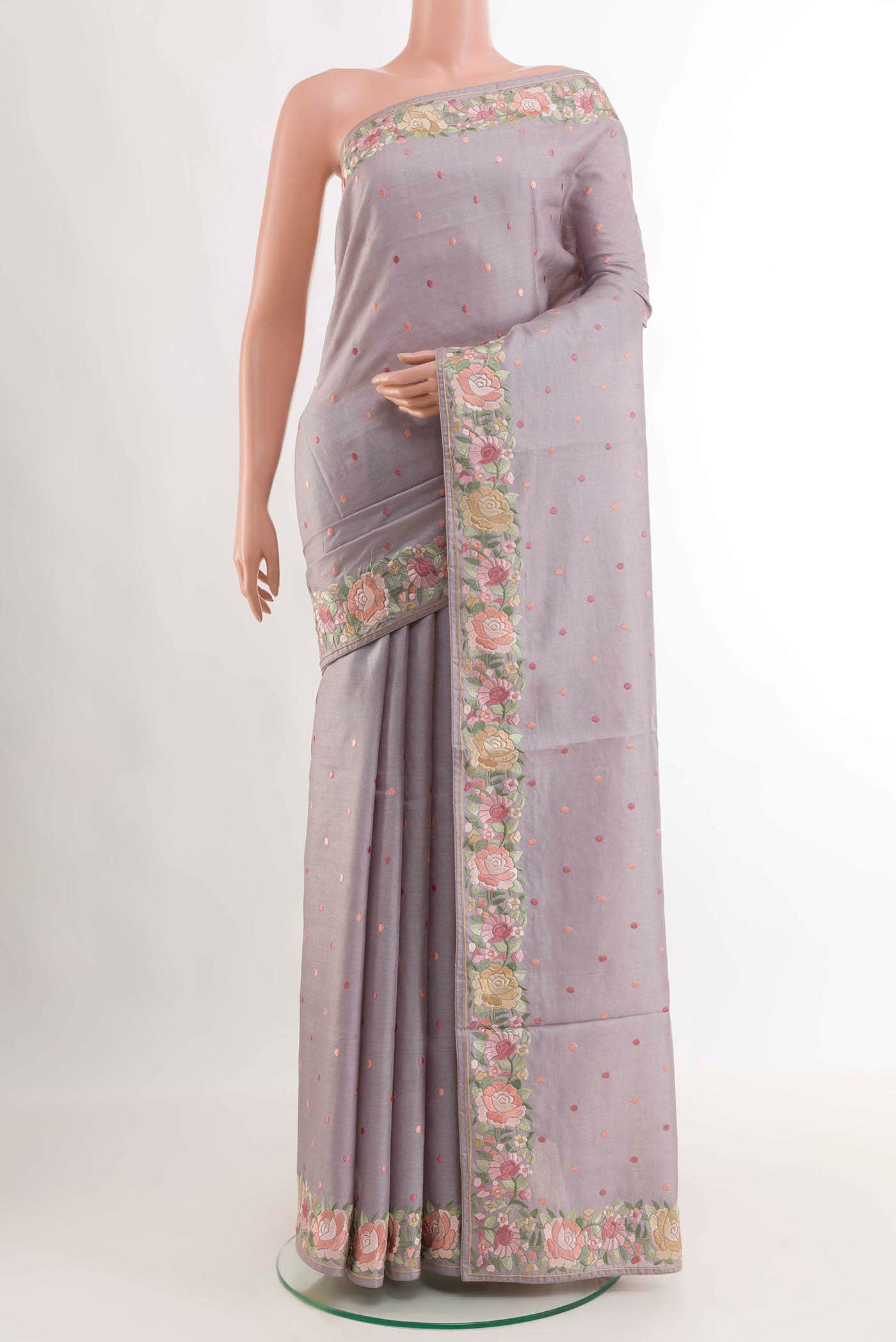 Lilac Tussar Saree