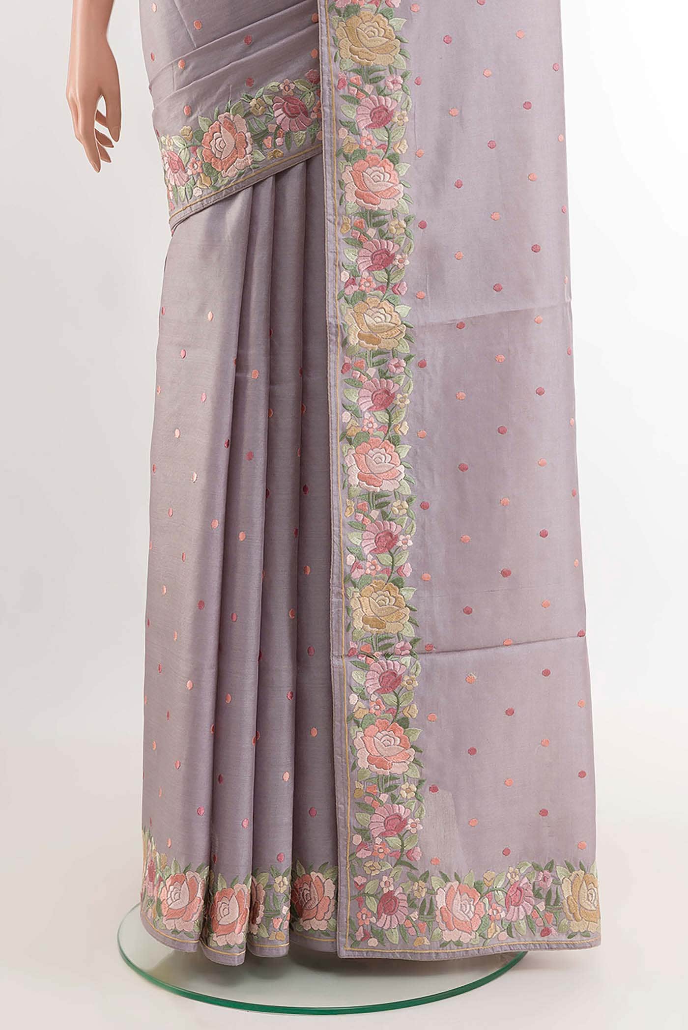 Lilac Tussar Saree