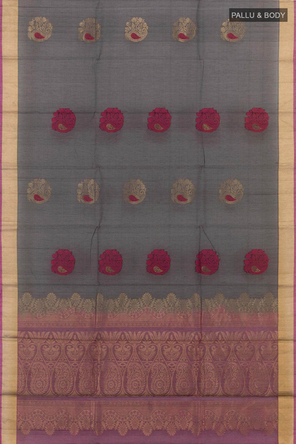 Black Blended Kora Cotton Saree