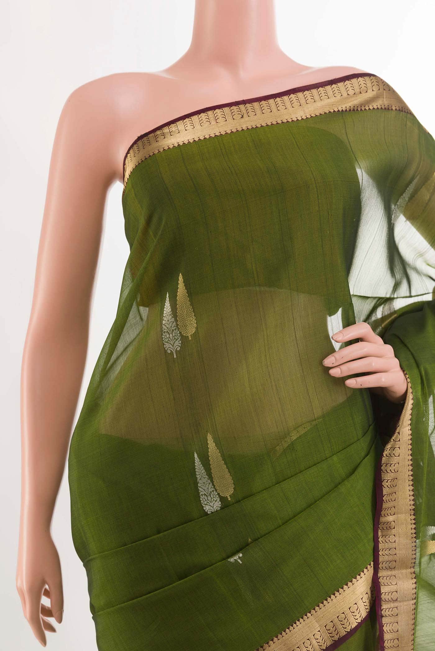 Green Kora Cotton Saree