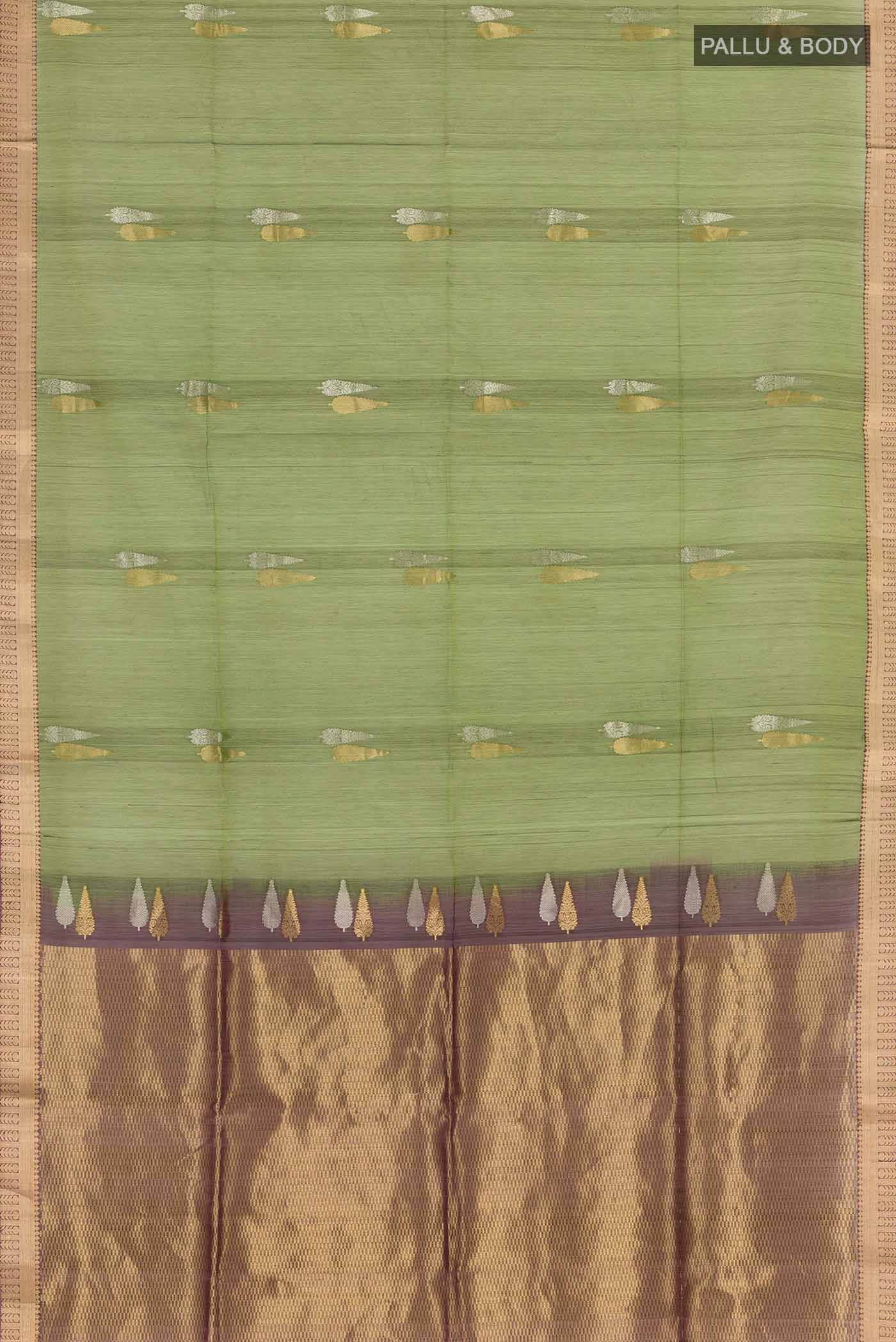Green Kora Cotton Saree