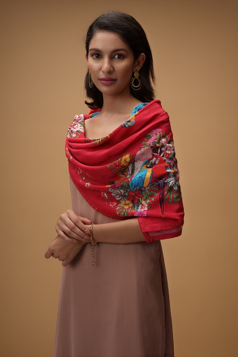 Lover Macaws red Scarf from Birds of Paradise, Scarves & Stoles Collection