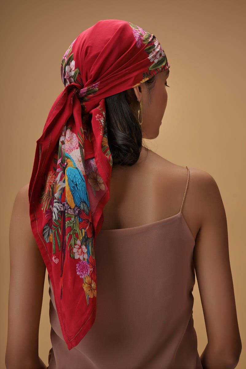 Lover Macaws red Scarf from Birds of Paradise, Scarves & Stoles Collection