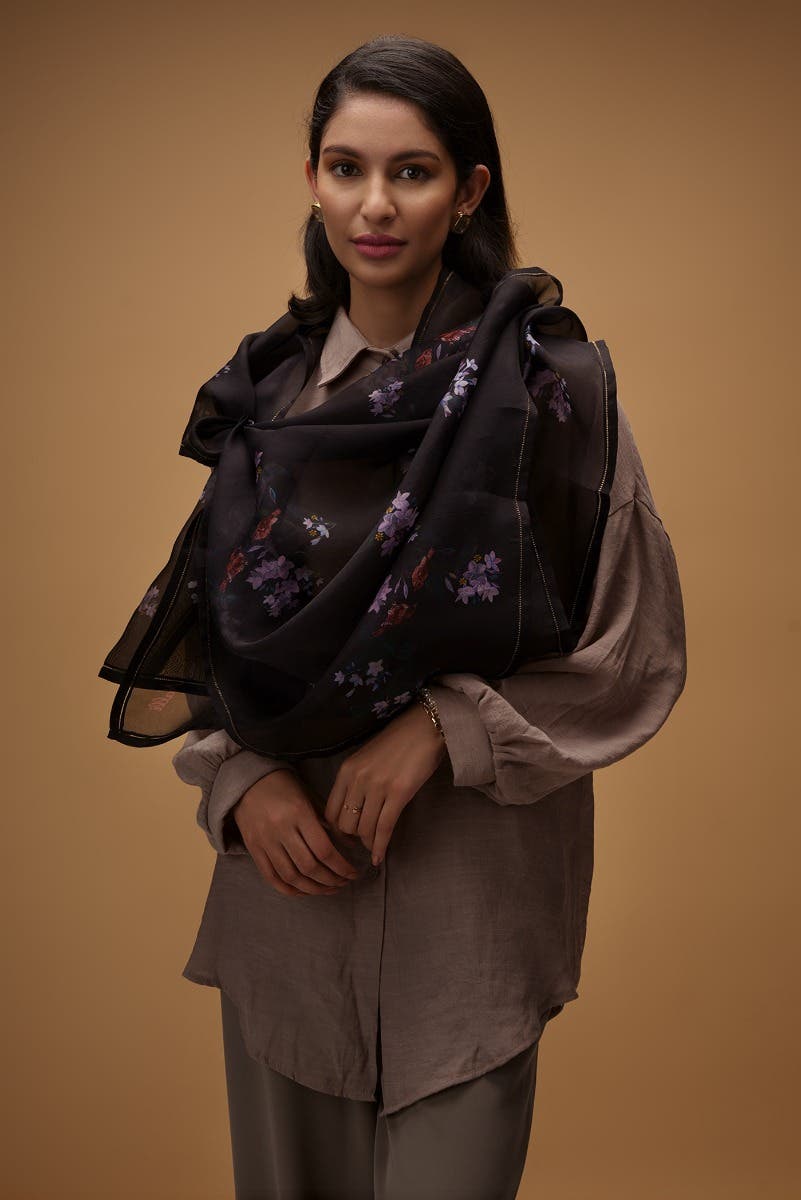 The Sparrows black Stole from Birds of Paradise, Scarves & Stoles Collection