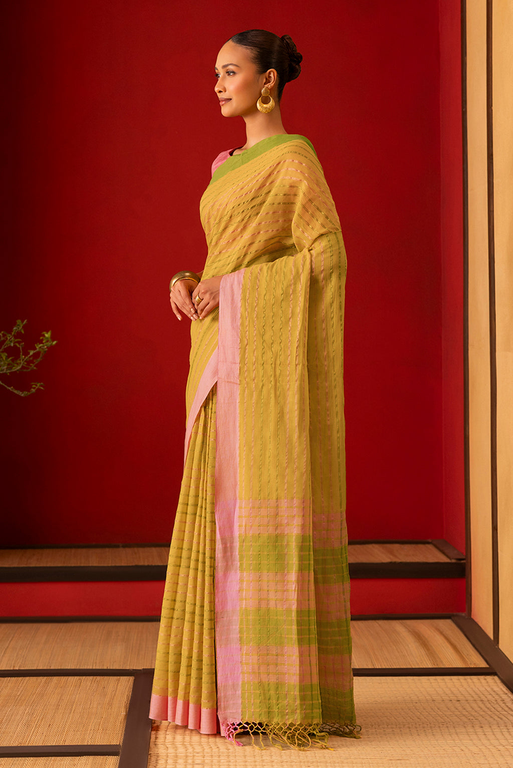Mishri-Mustard Yellow Cotton Saree