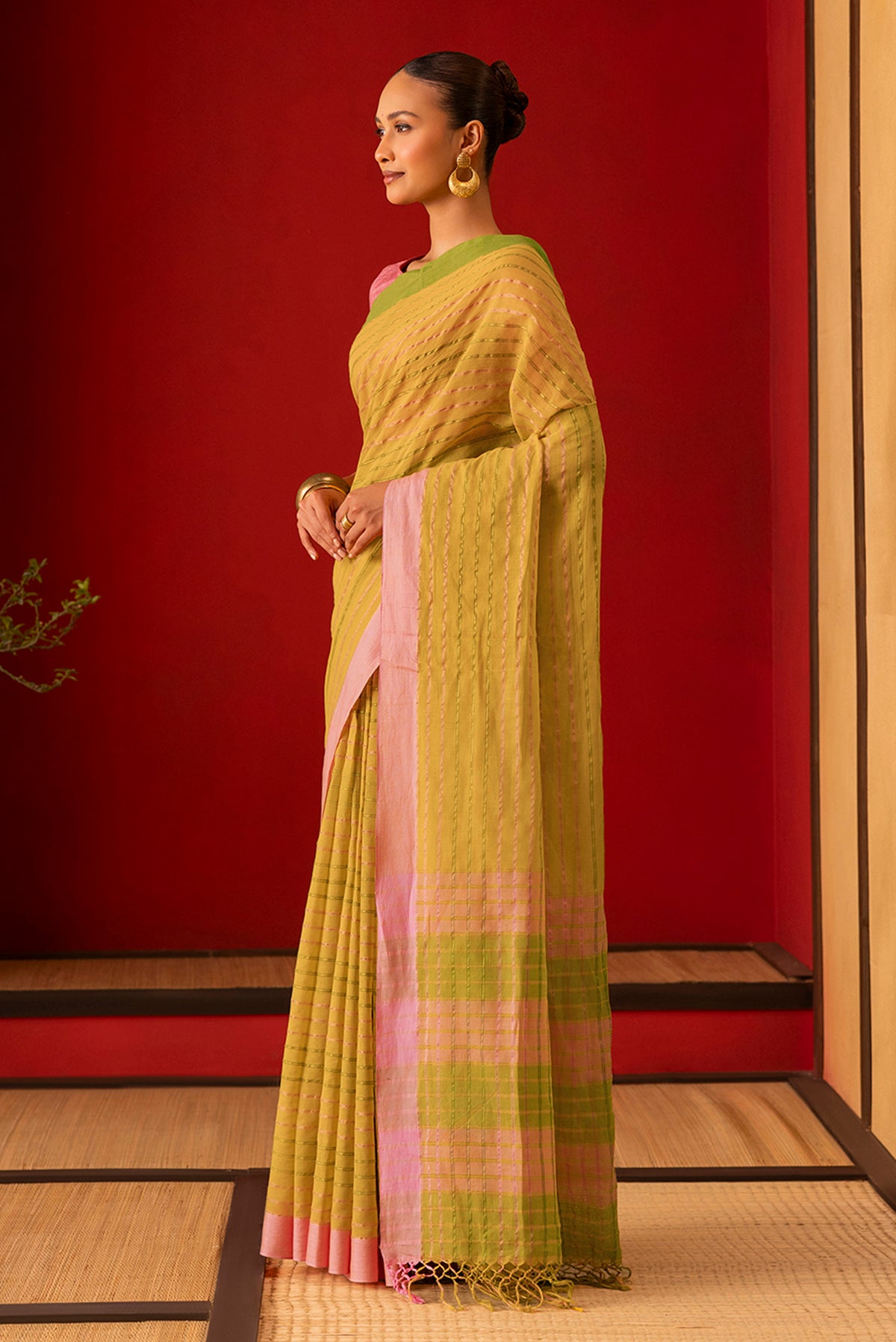 Mishri-Mustard Yellow Cotton Saree