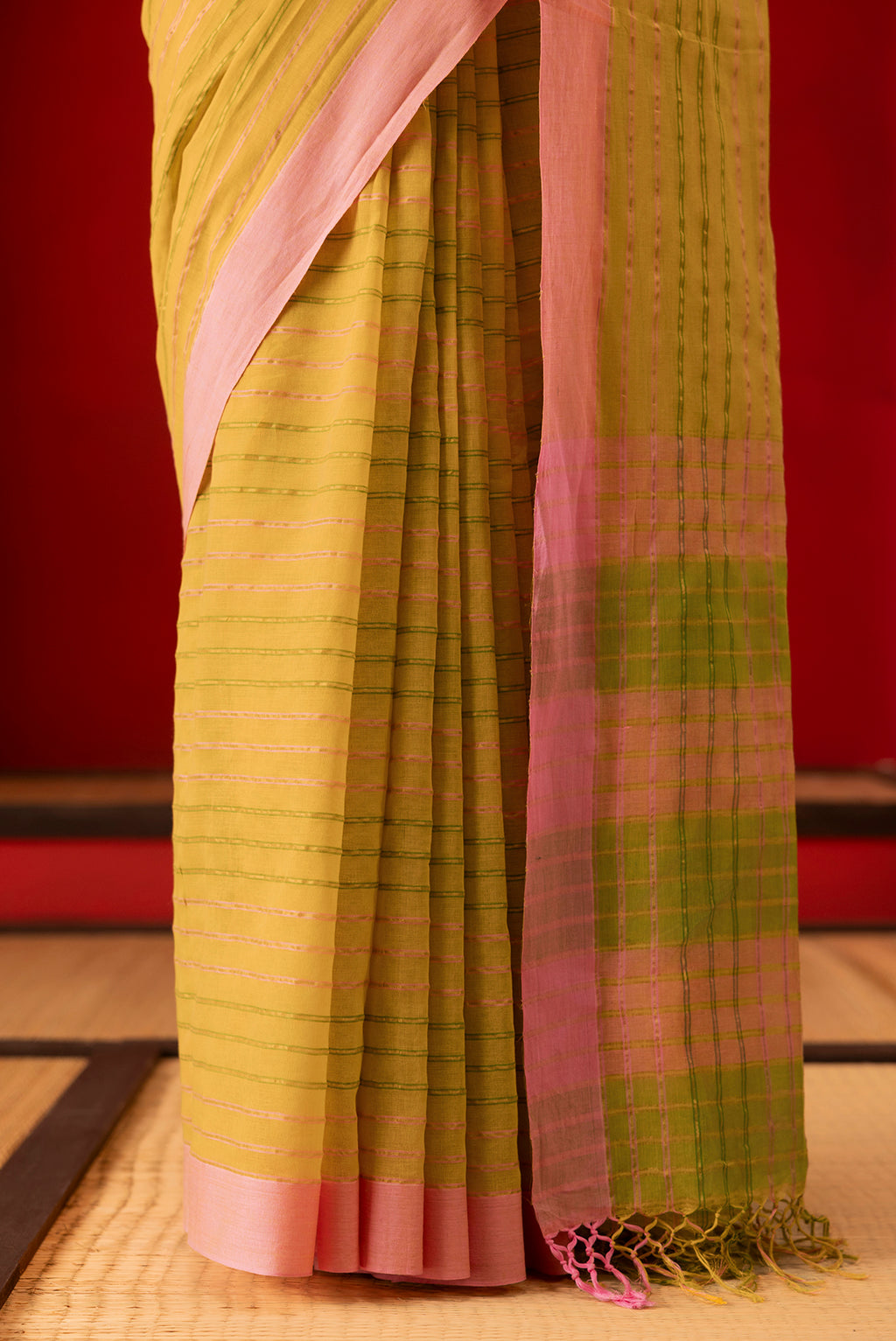 Mishri-Mustard Yellow Cotton Saree