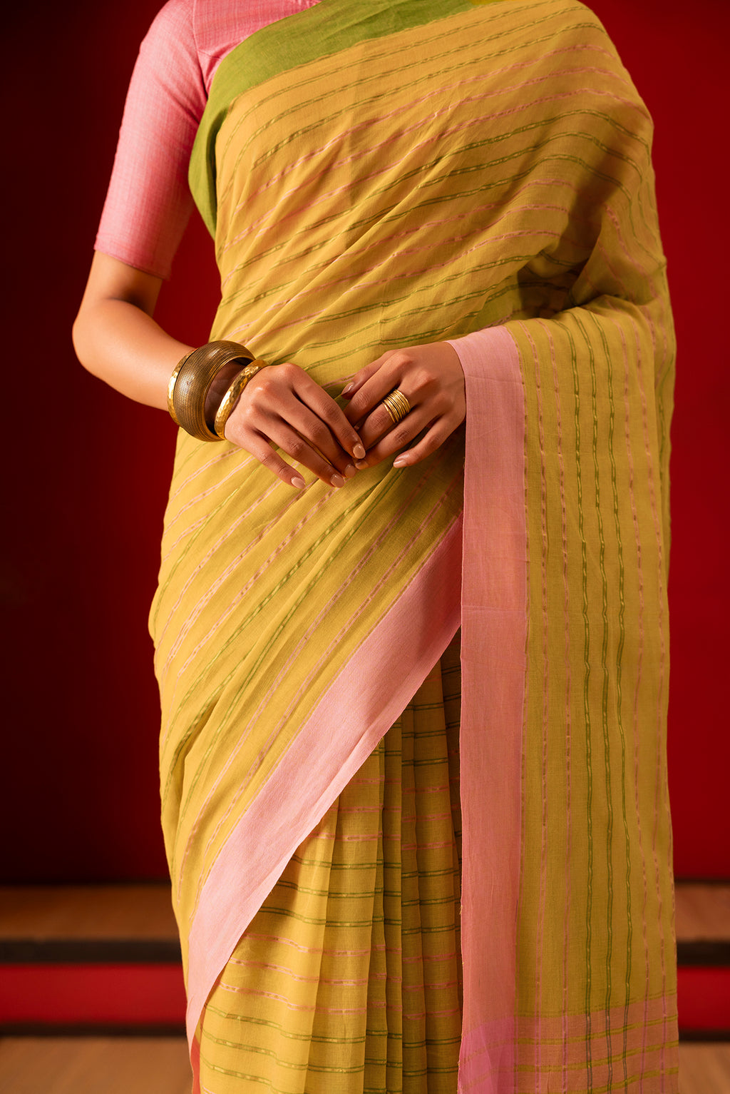 Mishri-Mustard Yellow Cotton Saree
