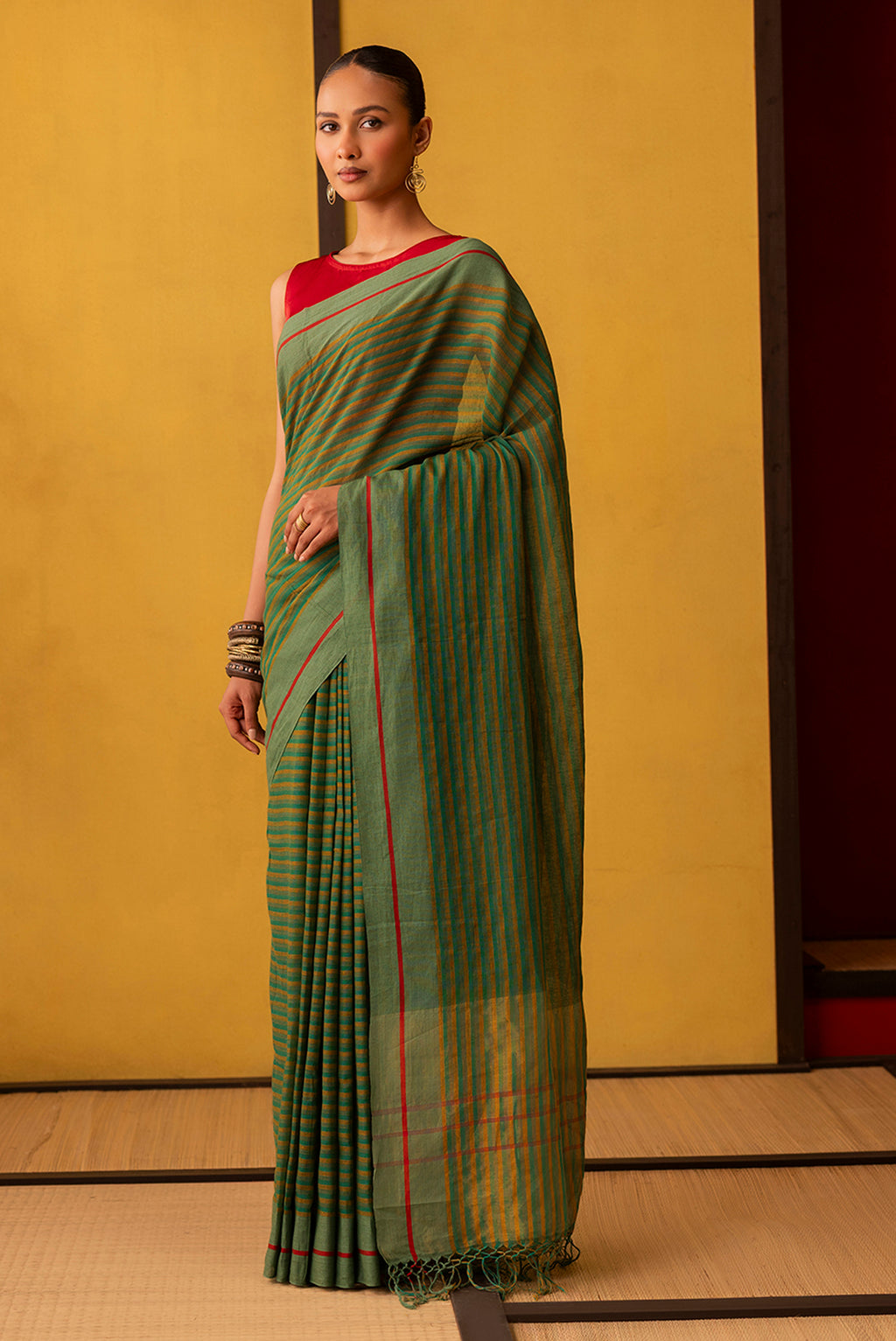 Aamras-Green Cotton Saree