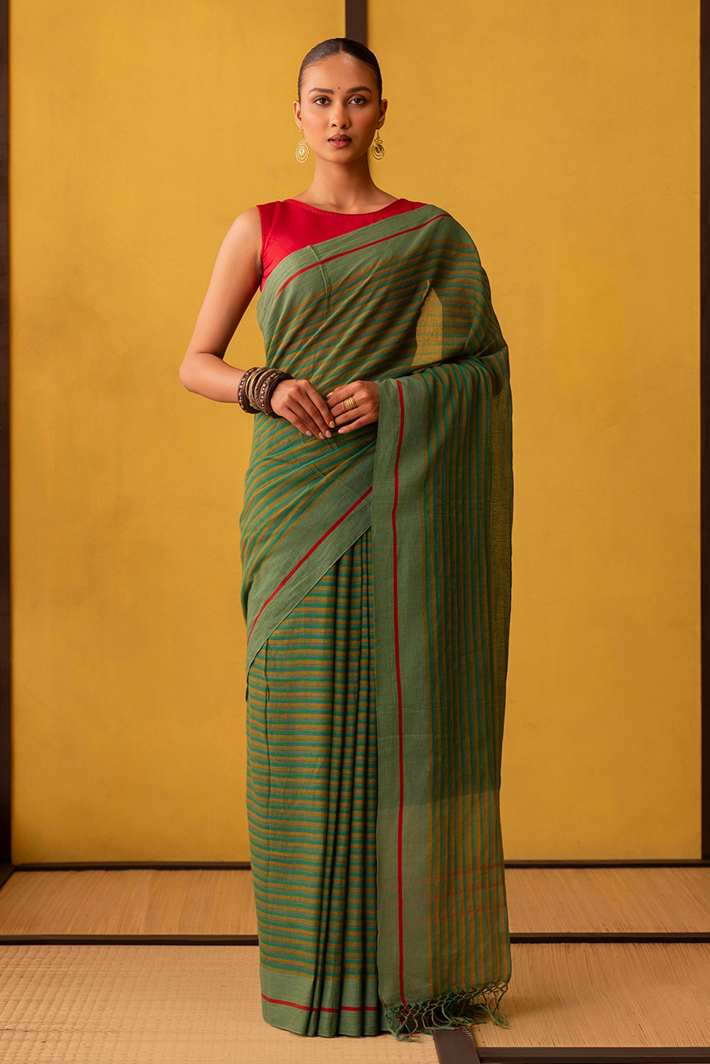 Aamras-Green Cotton Saree