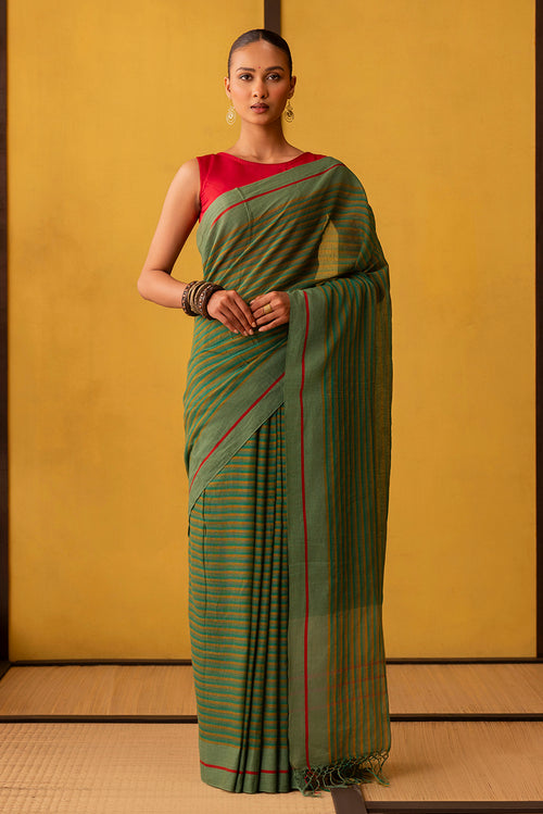 Aamras-Green Cotton Saree
