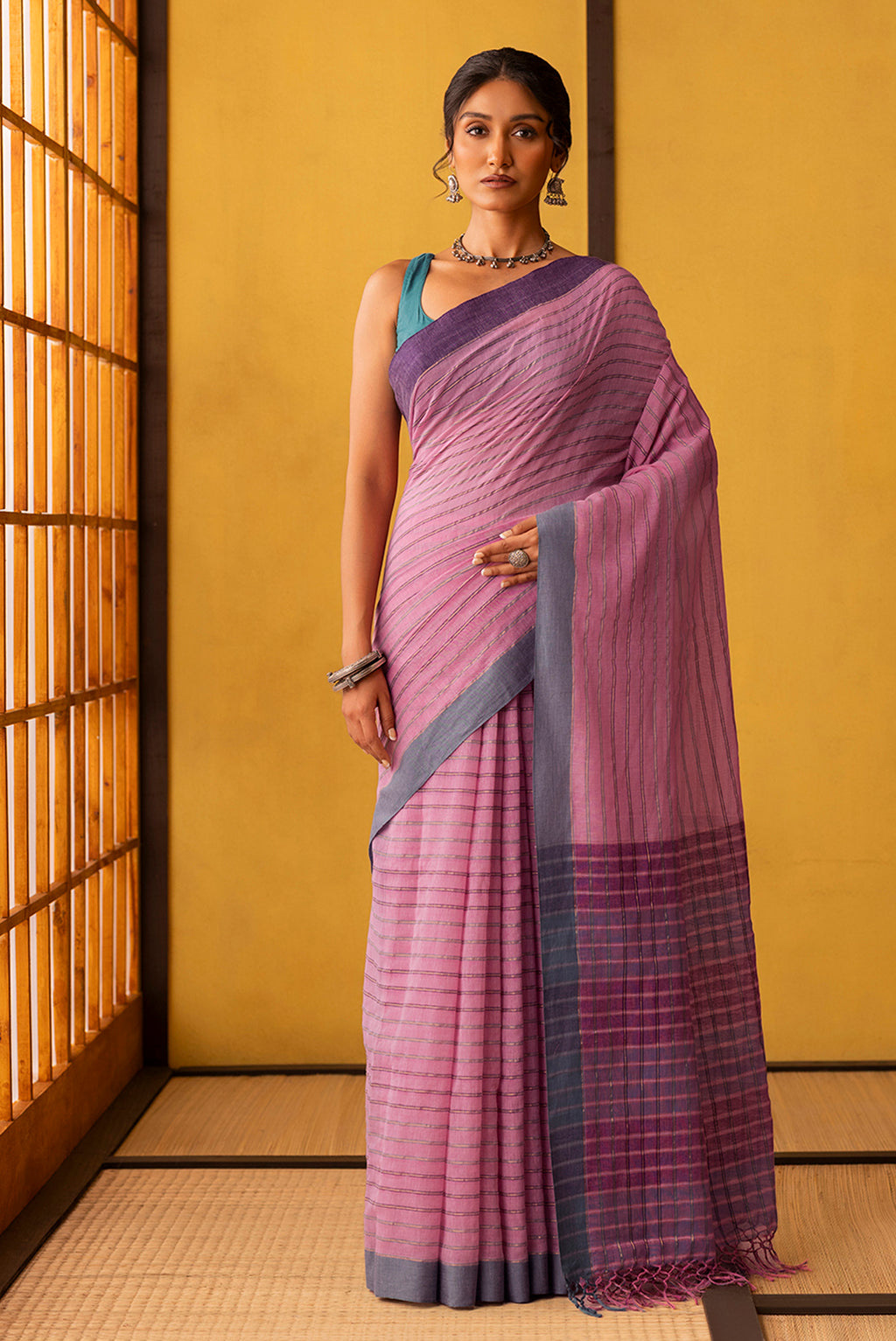 Mishri-Light Pink Cotton Saree