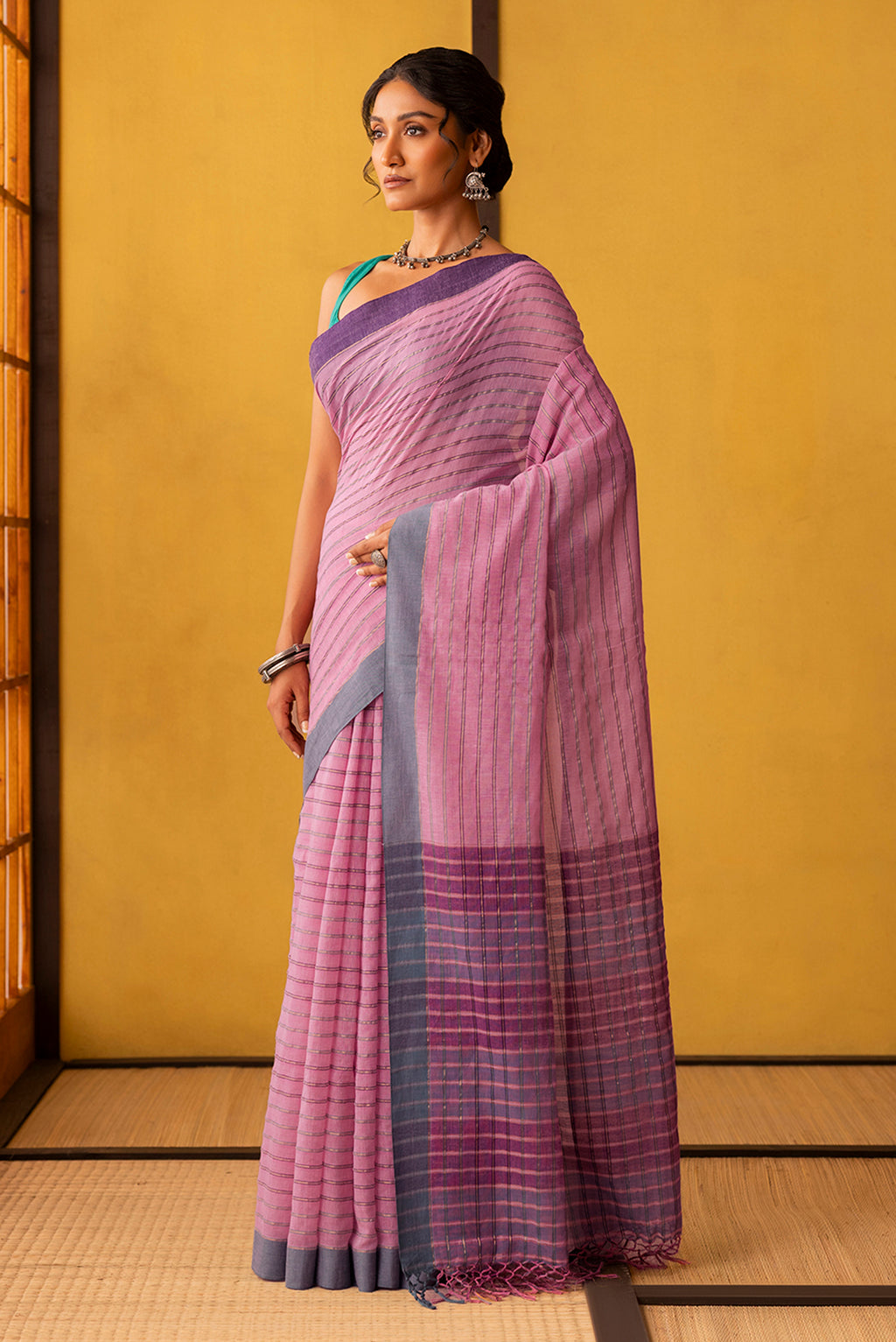 Mishri-Light Pink Cotton Saree