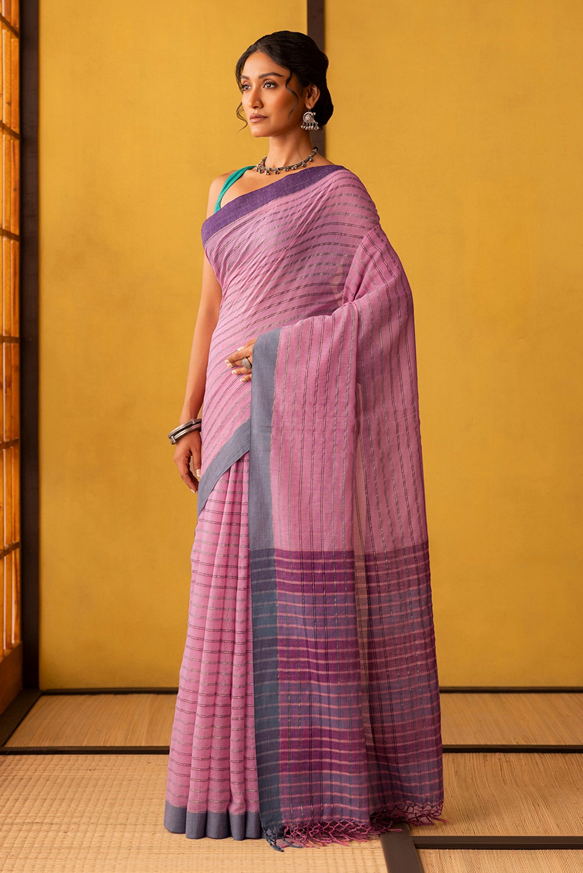 Mishri-Light Pink Cotton Saree