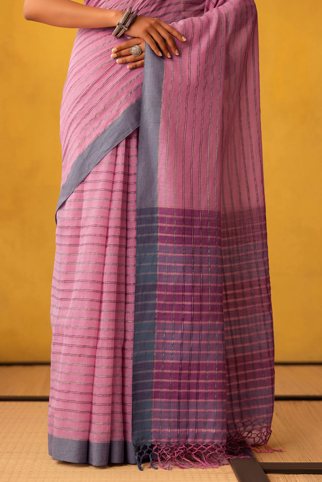 Mishri-Light Pink Cotton Saree
