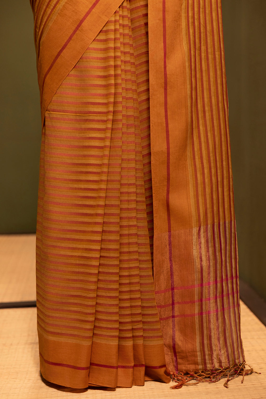 Aamras-Mustard Yellow Cotton Saree