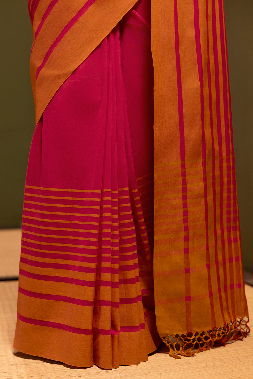 Titli-Crimson Red Cotton Saree