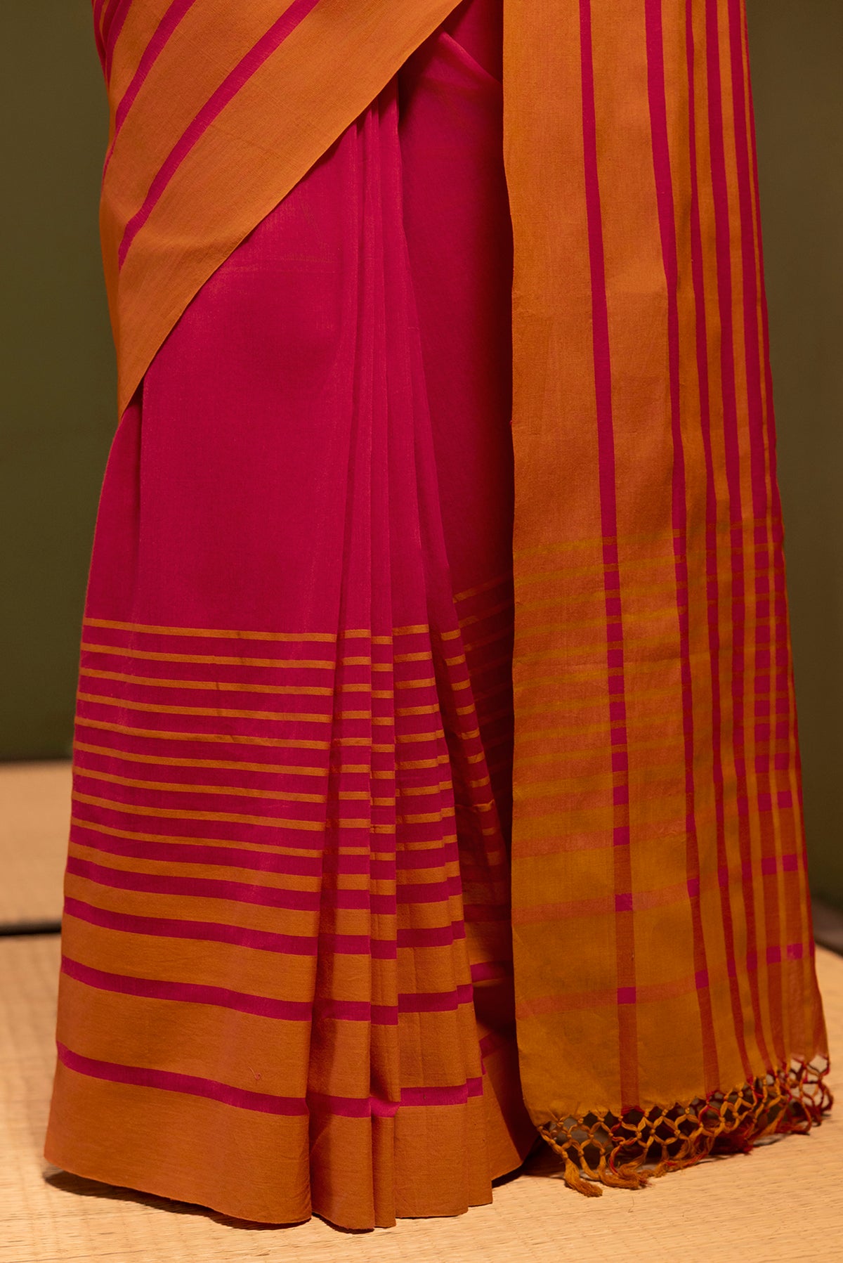 Titli-Crimson Red Cotton Saree
