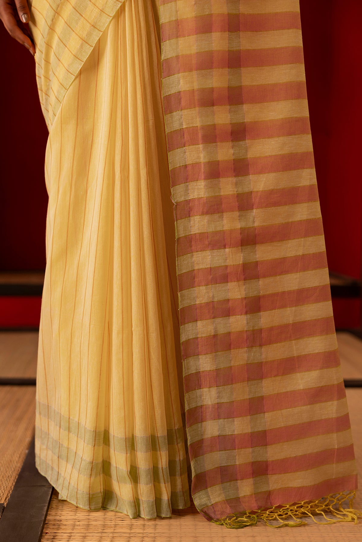 Kuhu - Yellow Cotton Saree