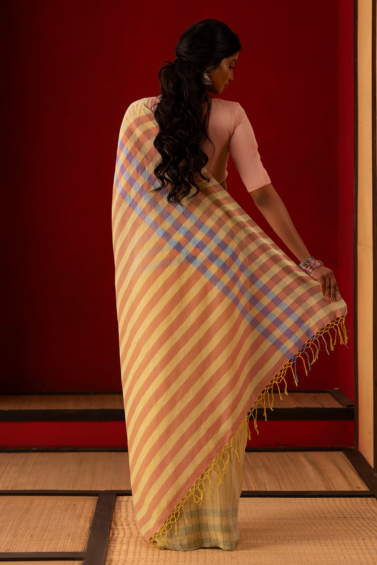 Kuhu - Yellow Cotton Saree