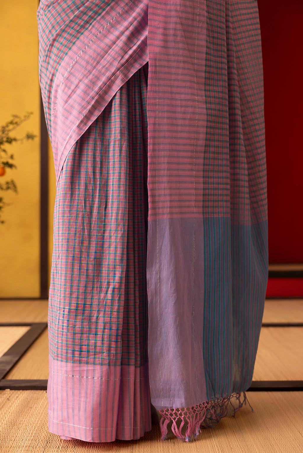 Patang-Baby Pink Cotton Saree