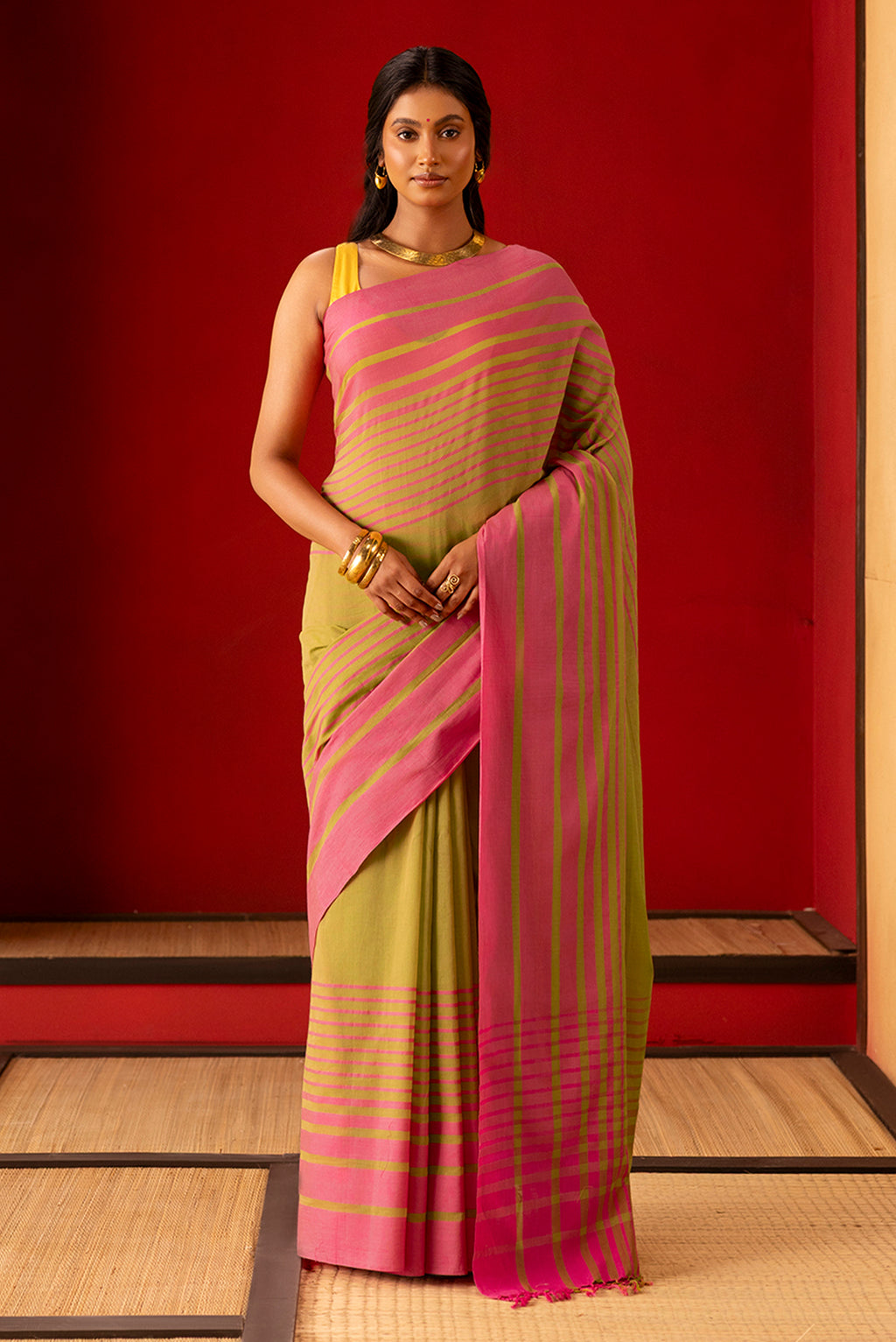 Titli-Green Cotton Saree