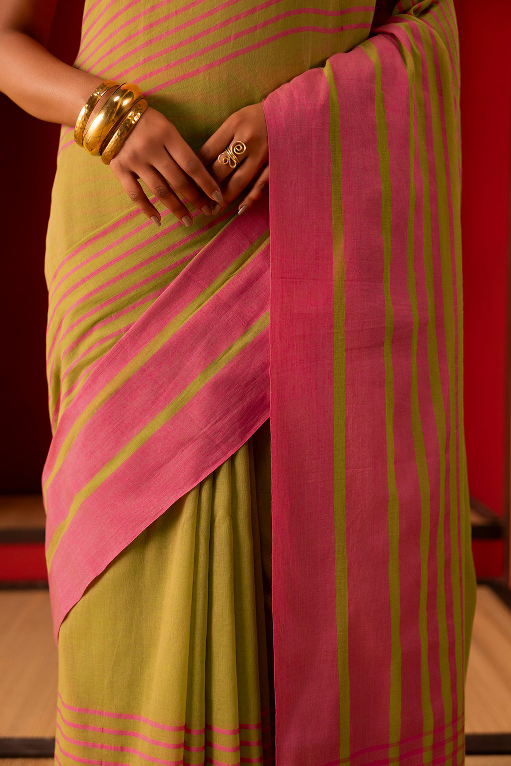 Titli-Green Cotton Saree