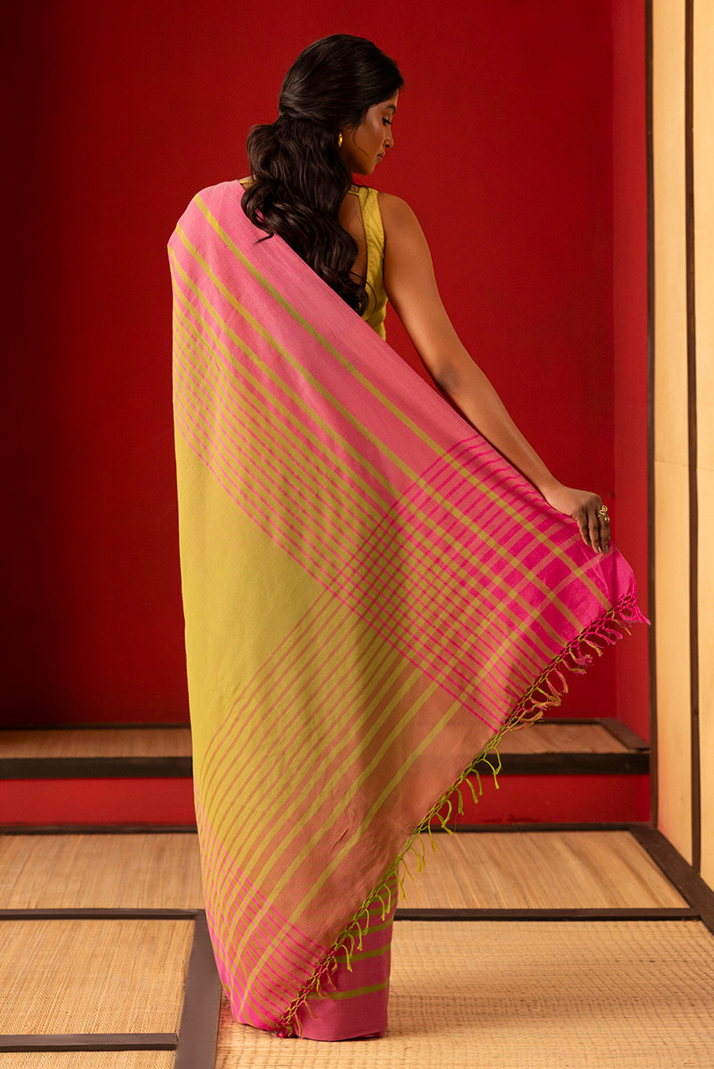 Titli-Green Cotton Saree