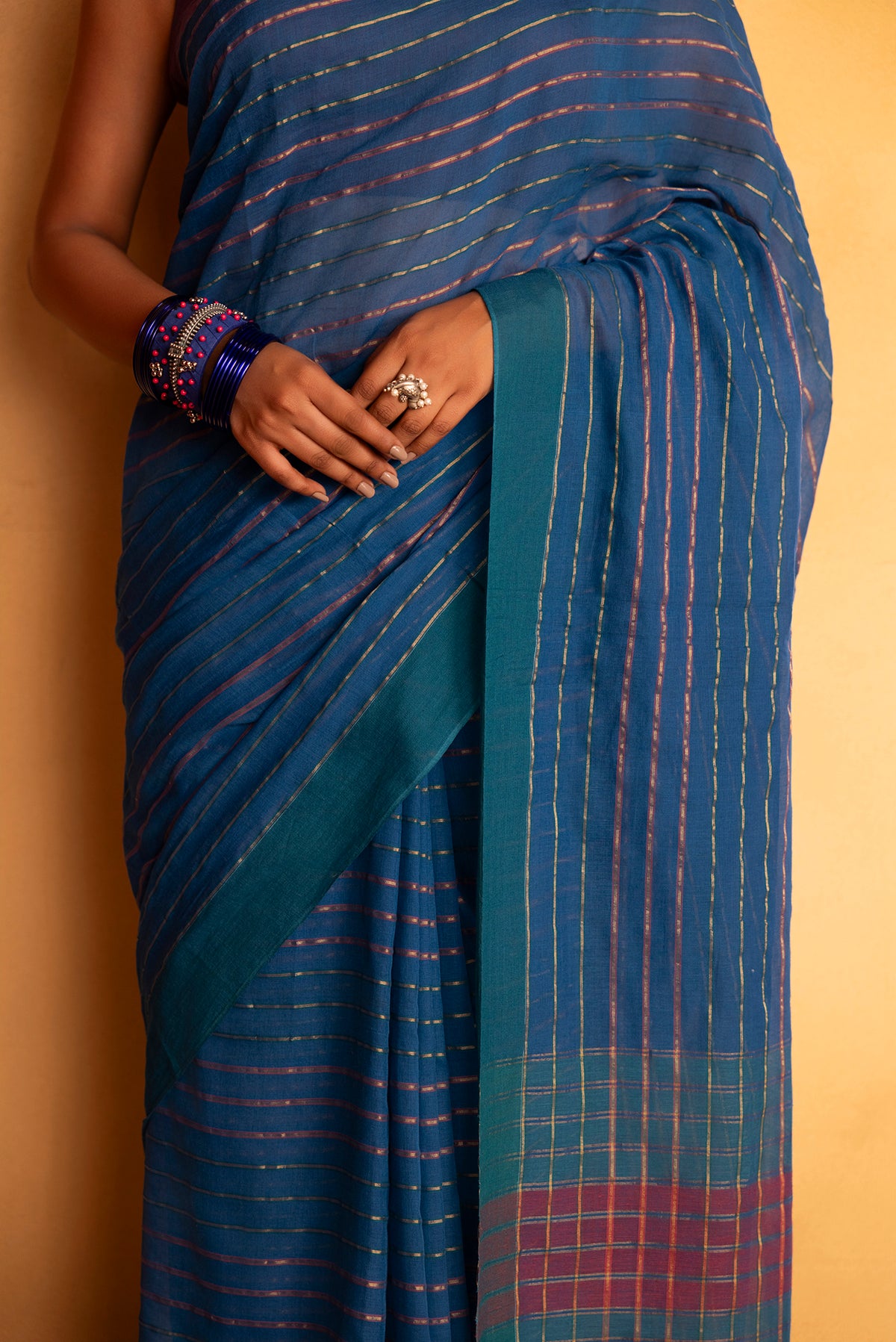Mishri-Blue Cotton Saree