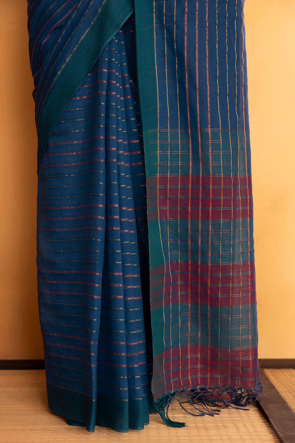 Mishri-Blue Cotton Saree