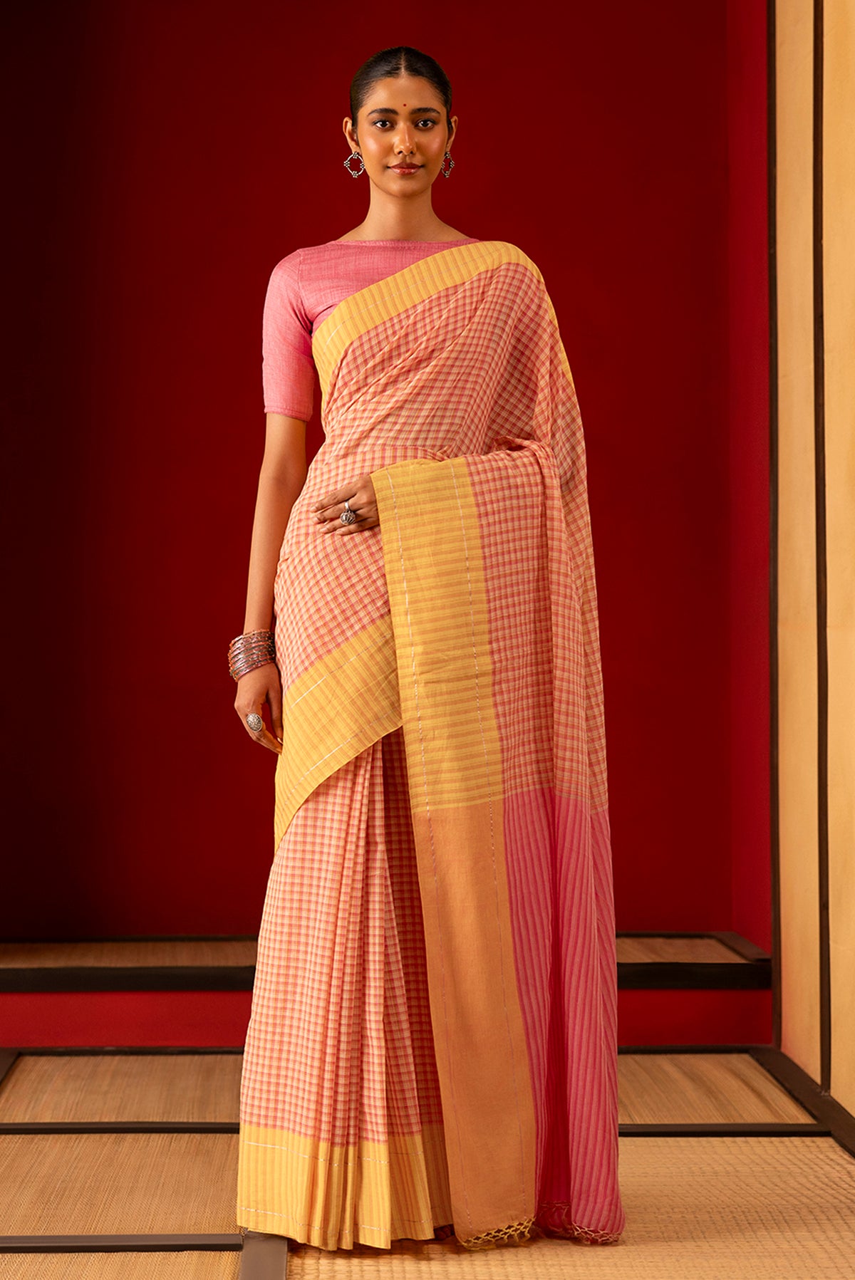 Patang-Yellow Cotton Saree
