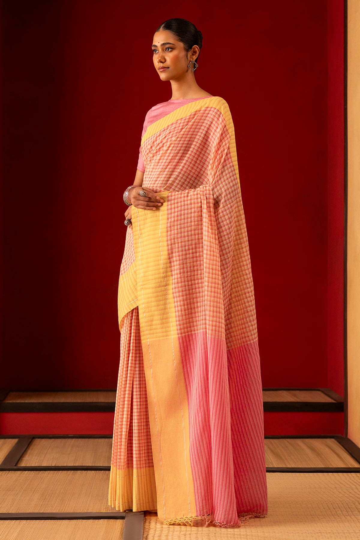 Patang-Yellow Cotton Saree