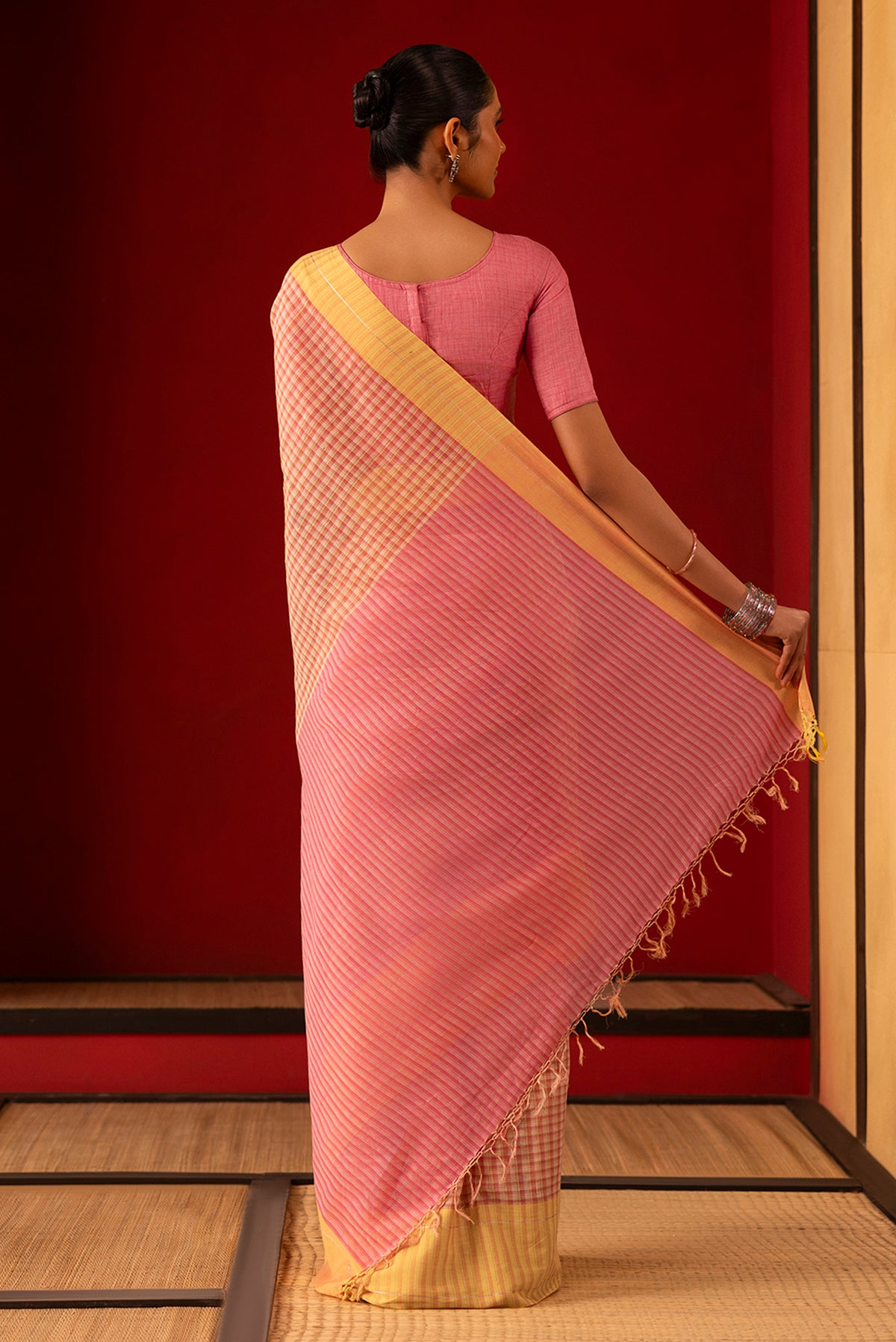 Patang-Yellow Cotton Saree