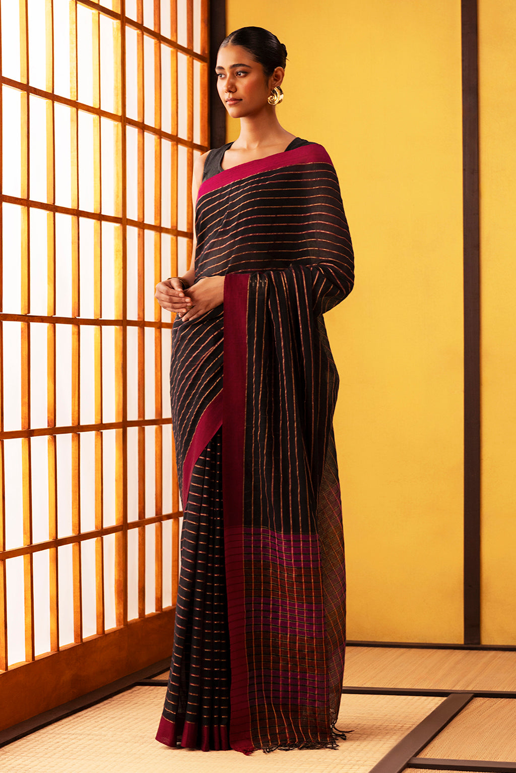 Mishri-Black Cotton Saree