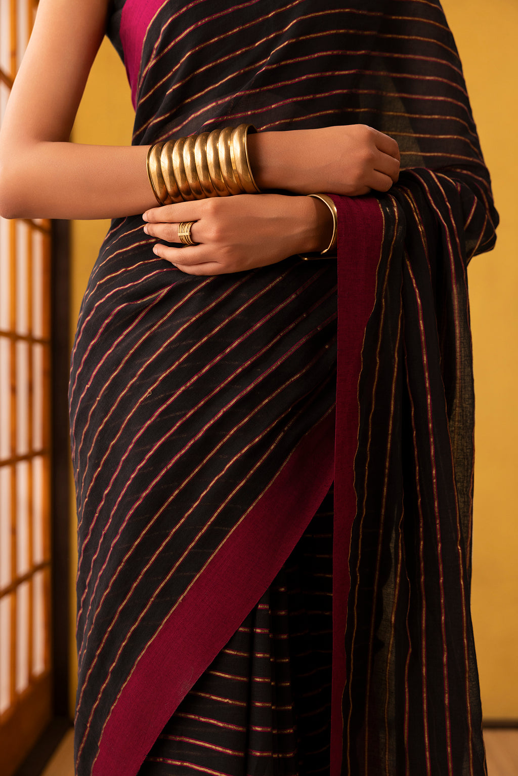 Mishri-Black Cotton Saree