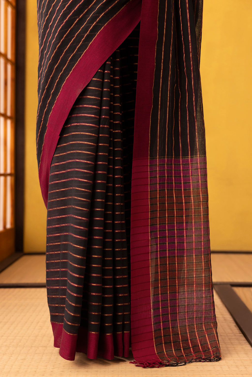 Mishri-Black Cotton Saree
