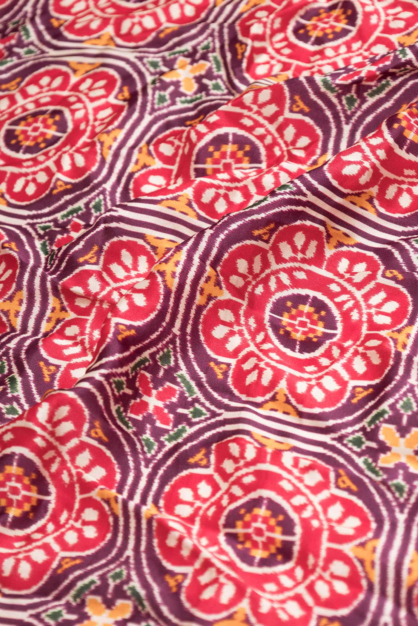 Burgundy Dual Tone Blended Mysore Crepe Saree