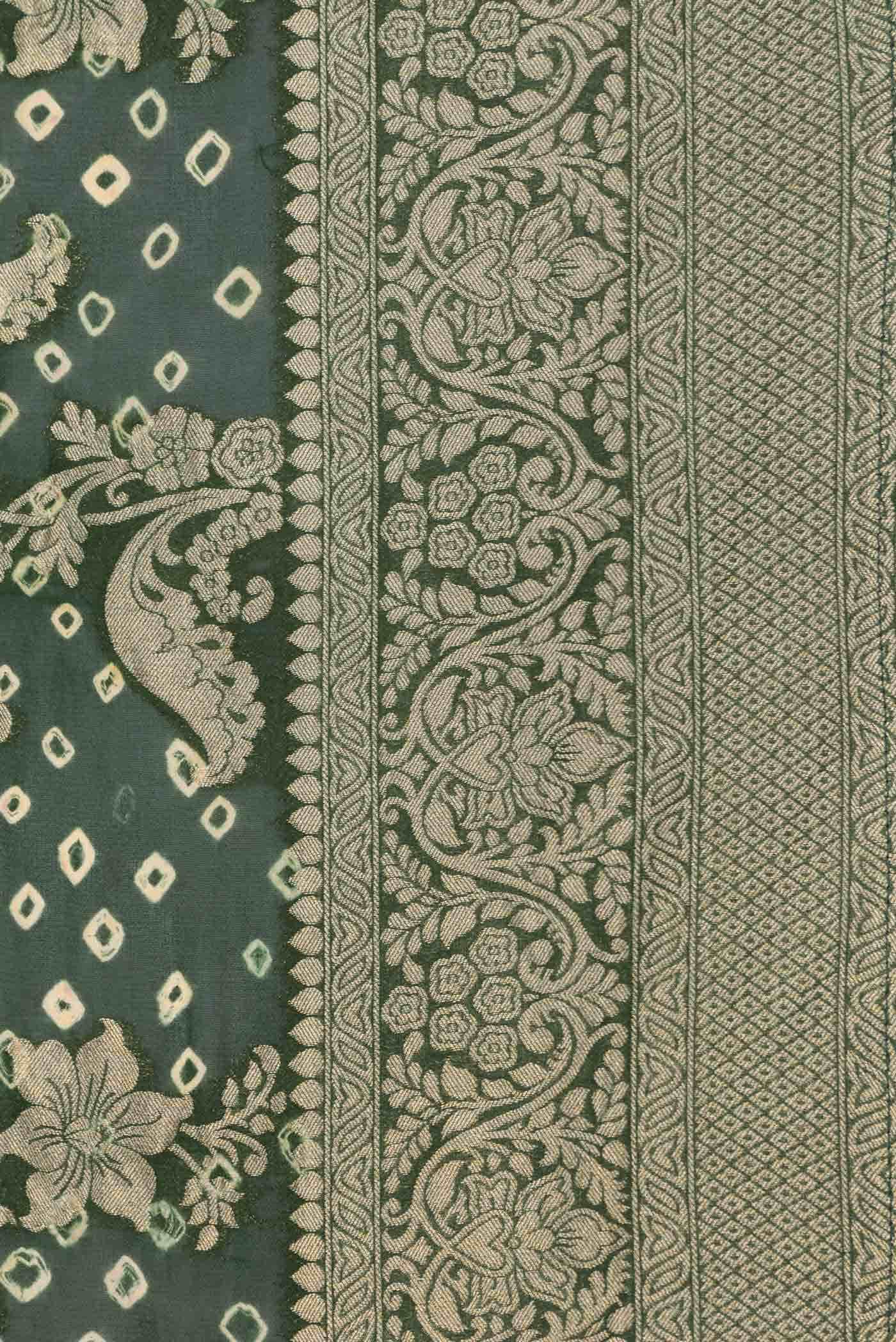 Green Dual Tone Banarasi Georgette Saree