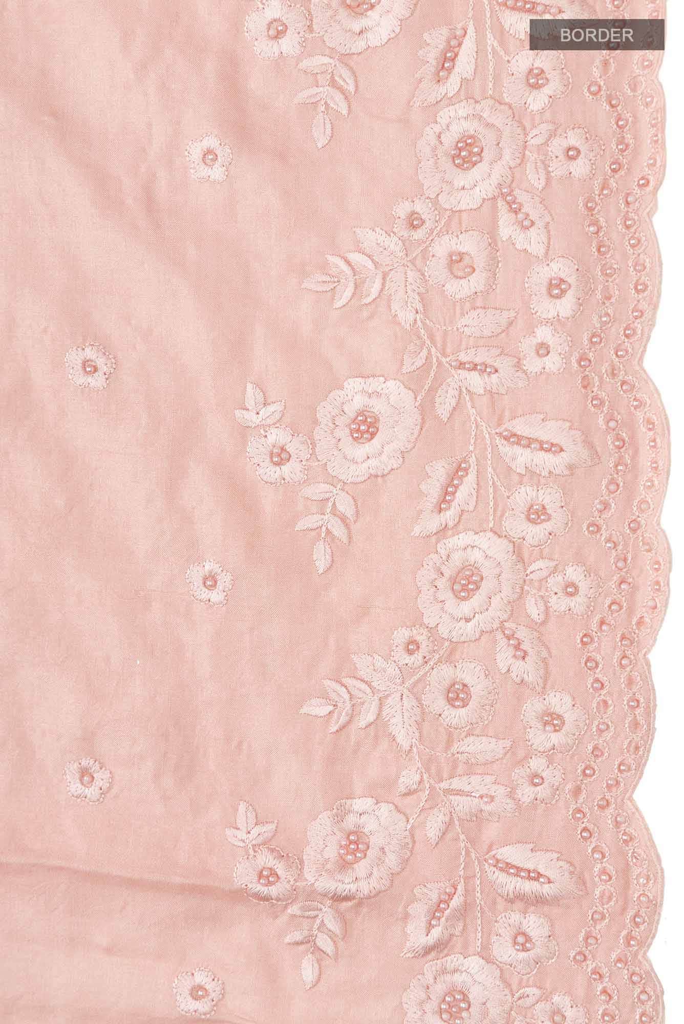 Peach Bhagalpuri Tussar Silk Saree