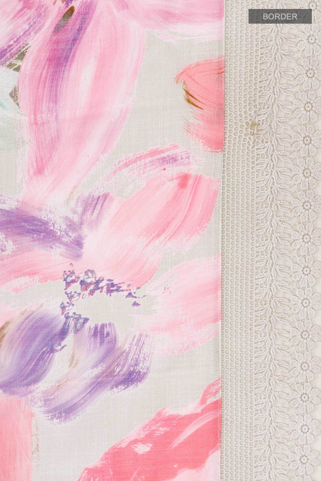 Off White Linen Cotton Saree