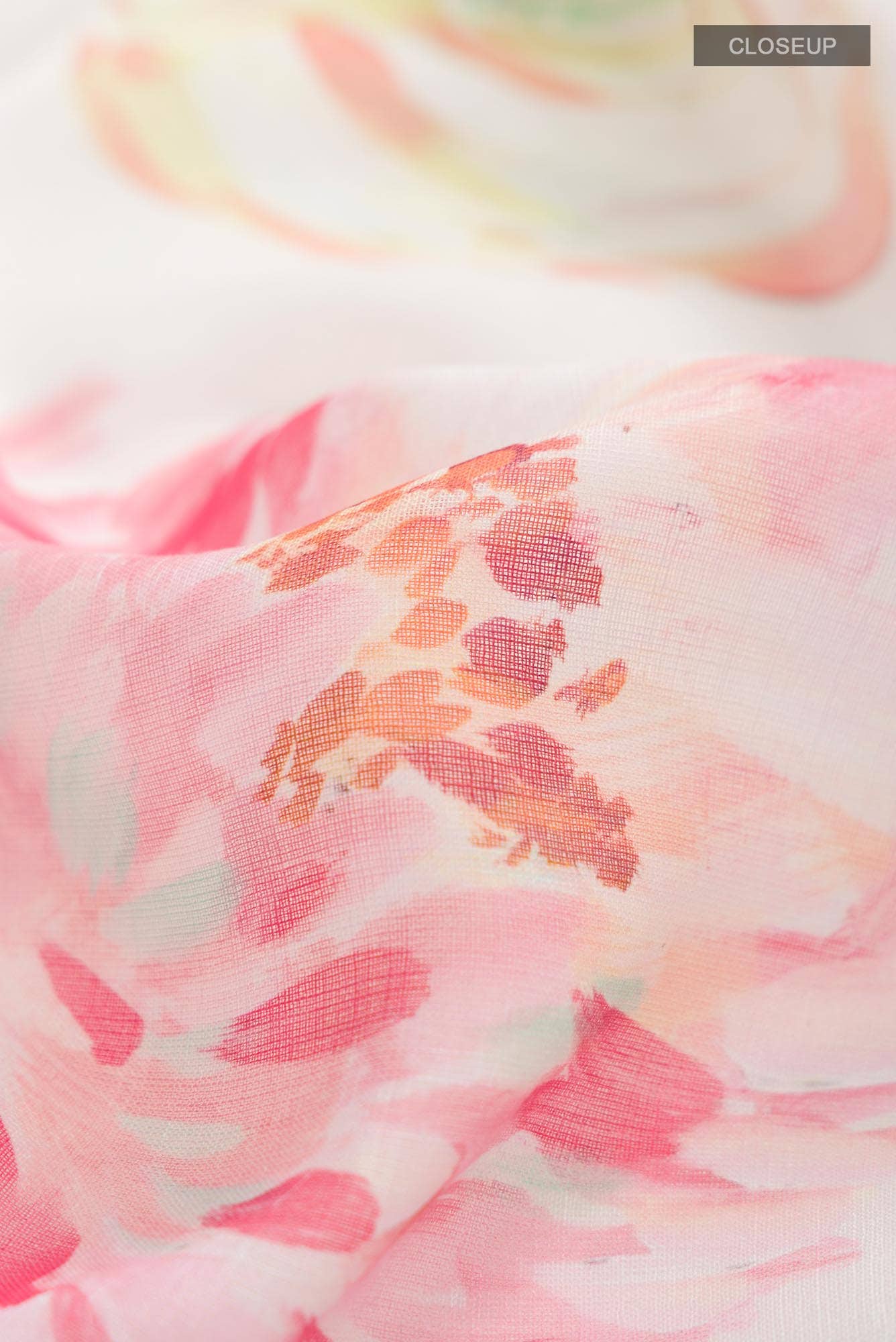 Off White Linen Cotton Saree