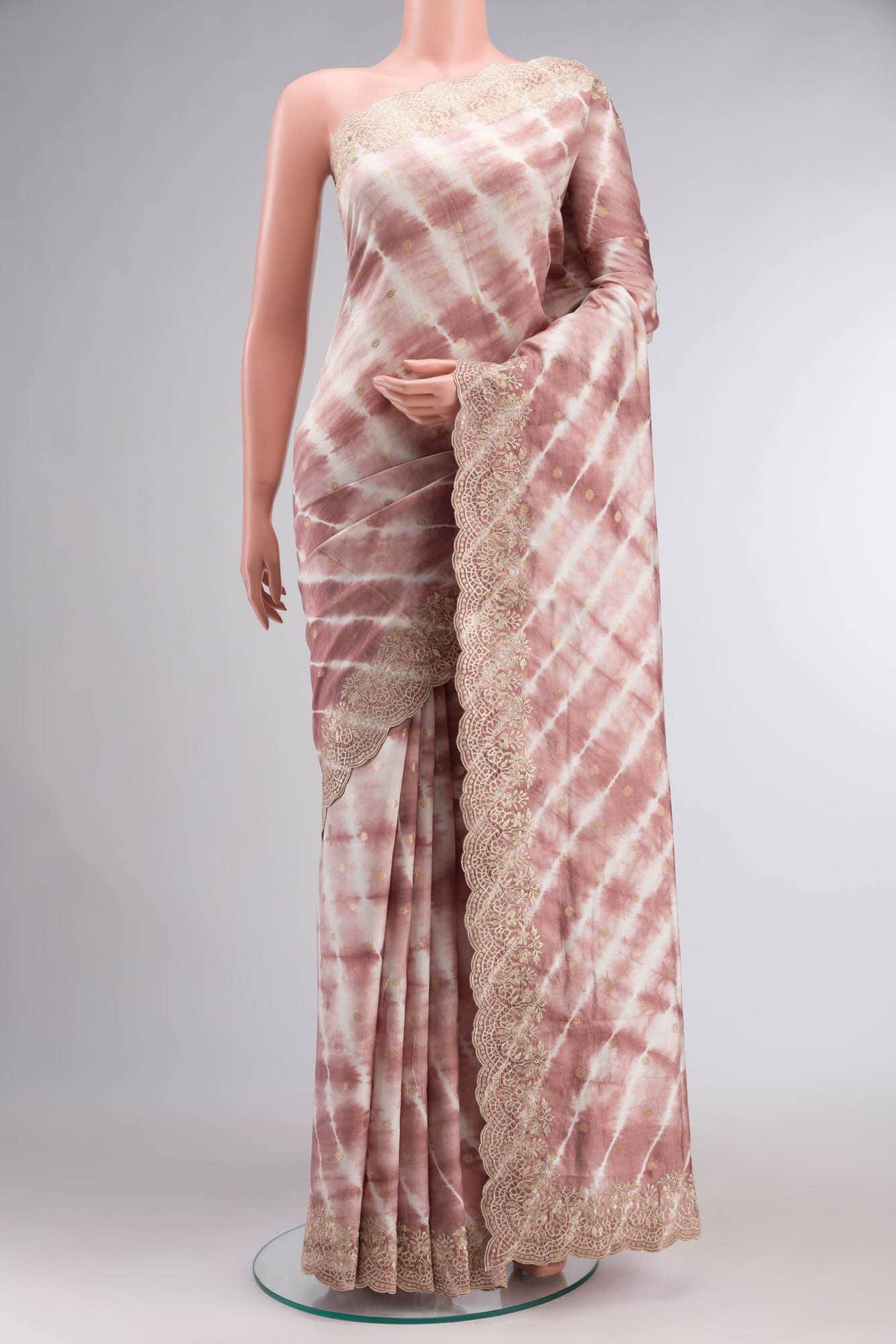 Mauve Bhagalpuri Tussar Silk Saree