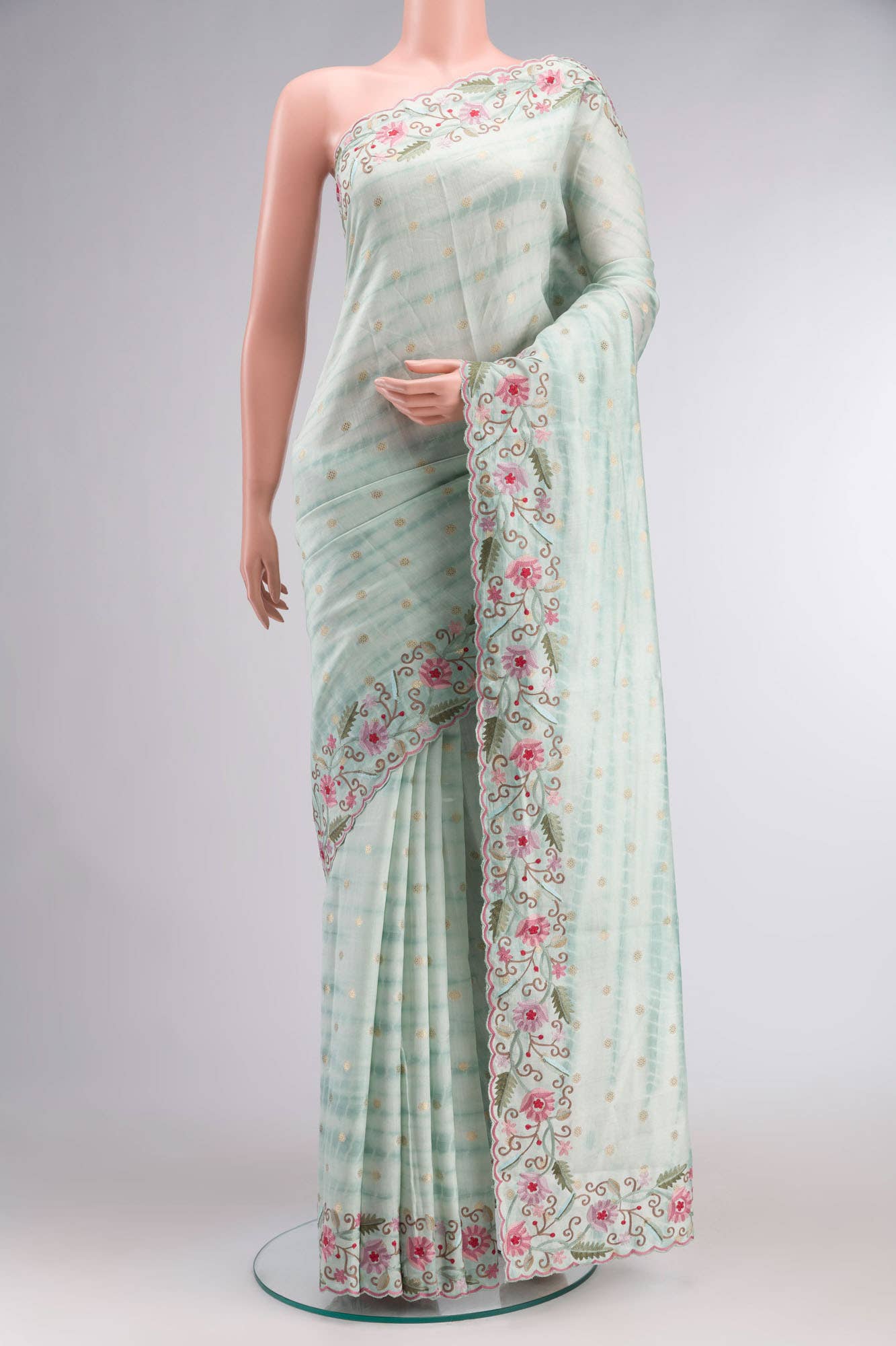 Light Green Bhagalpuri Tussar Silk Saree