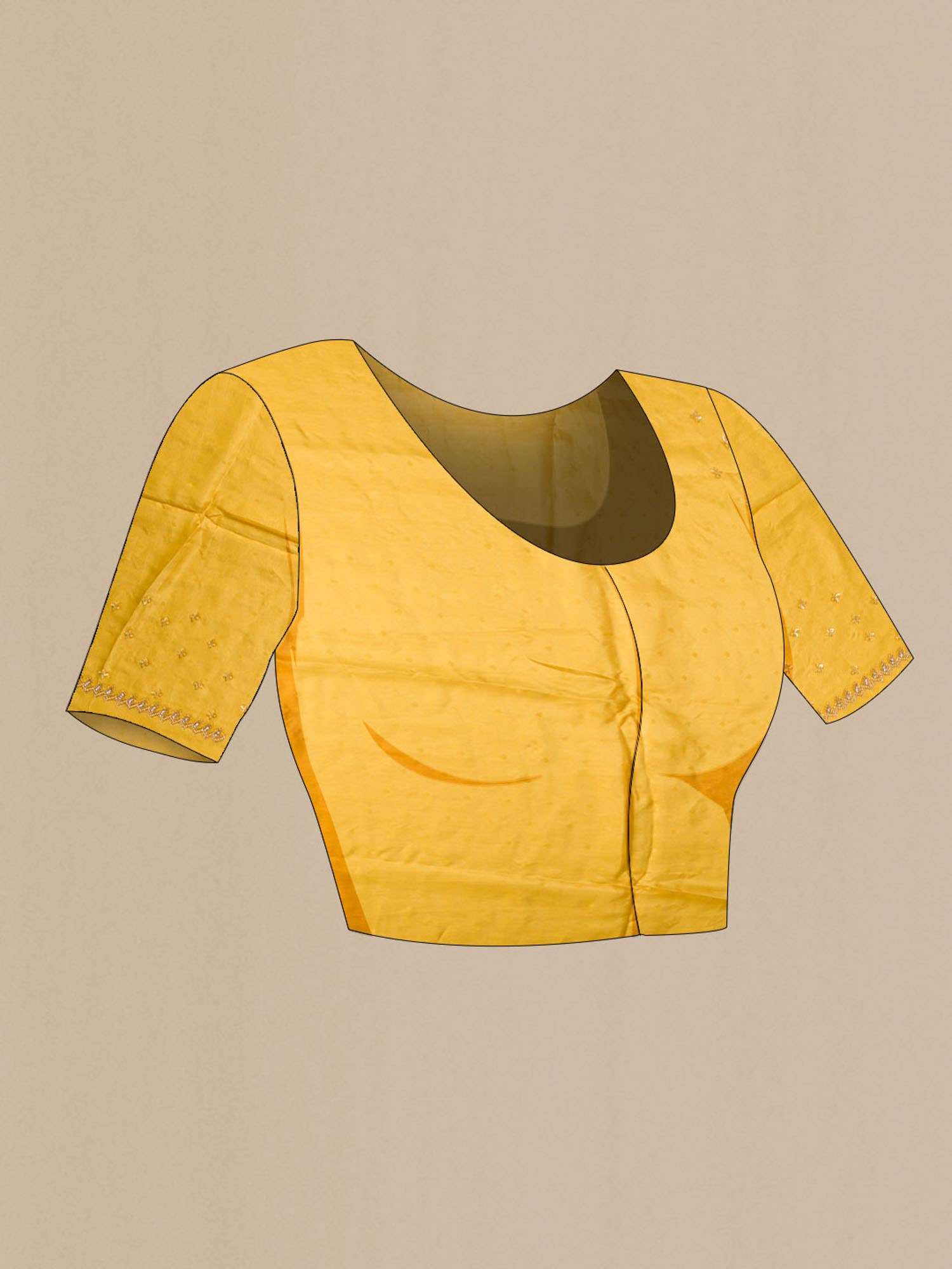 Yellow Blended Crepe Saree